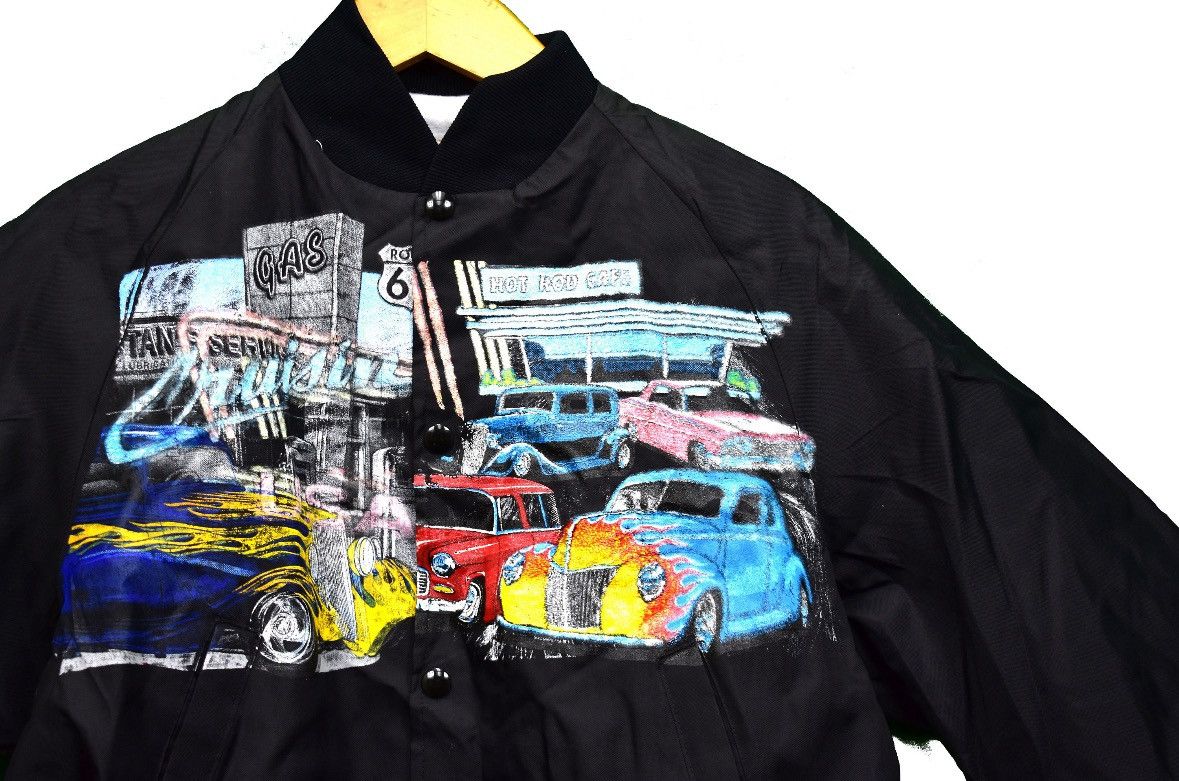 Vintage Experimental Black Graphic Car Bomber Jacket USA Small Size US S / EU 44-46 / 1 - 2 Thumbnail