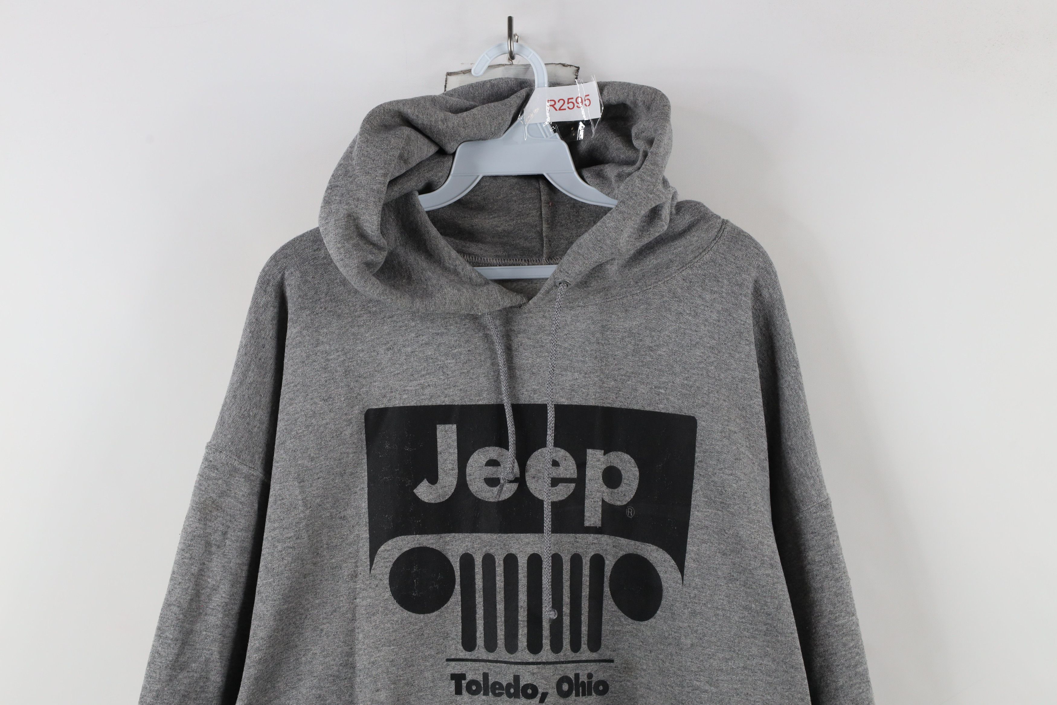 Vintage Vintage 90s Fit Spell Out Jeep Motors Hoodie Sweatshirt Gray Size US XL / EU 56 / 4 - 2 Thumbnail