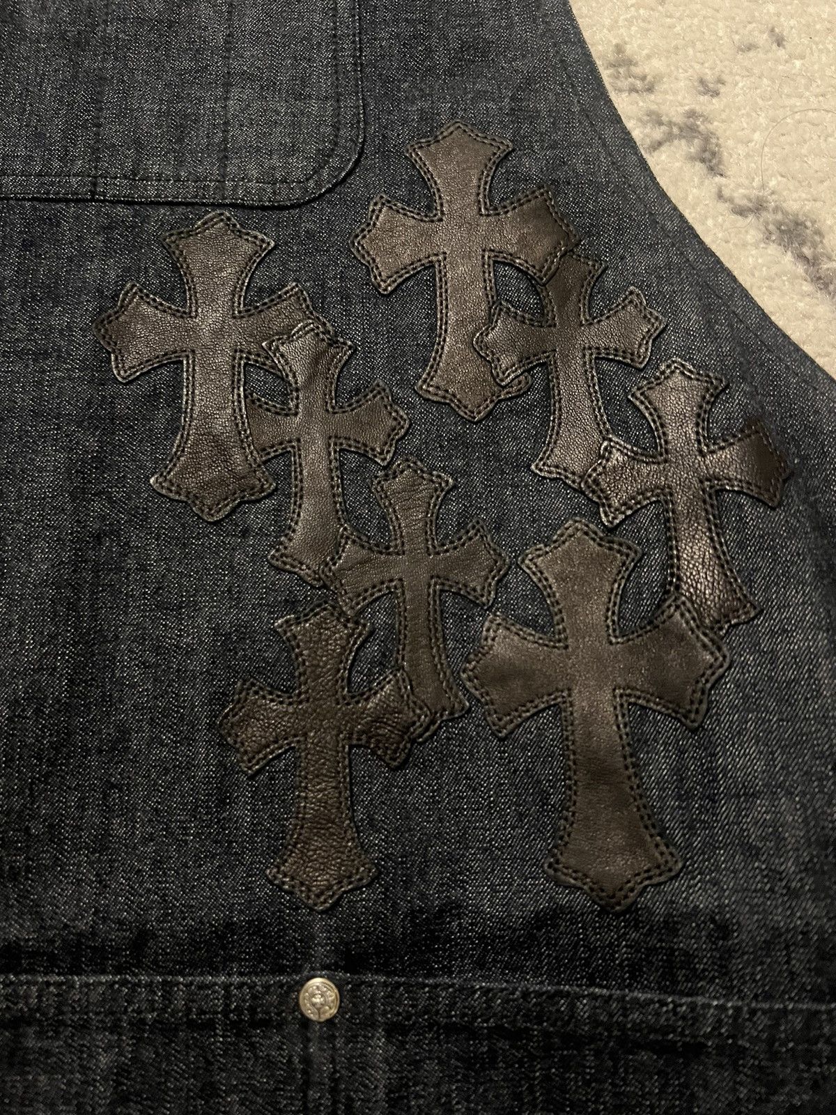 Chrome Hearts Leather cross patch blue denim grilling cooking apron Size US XL / EU 56 / 4 - 4 Thumbnail