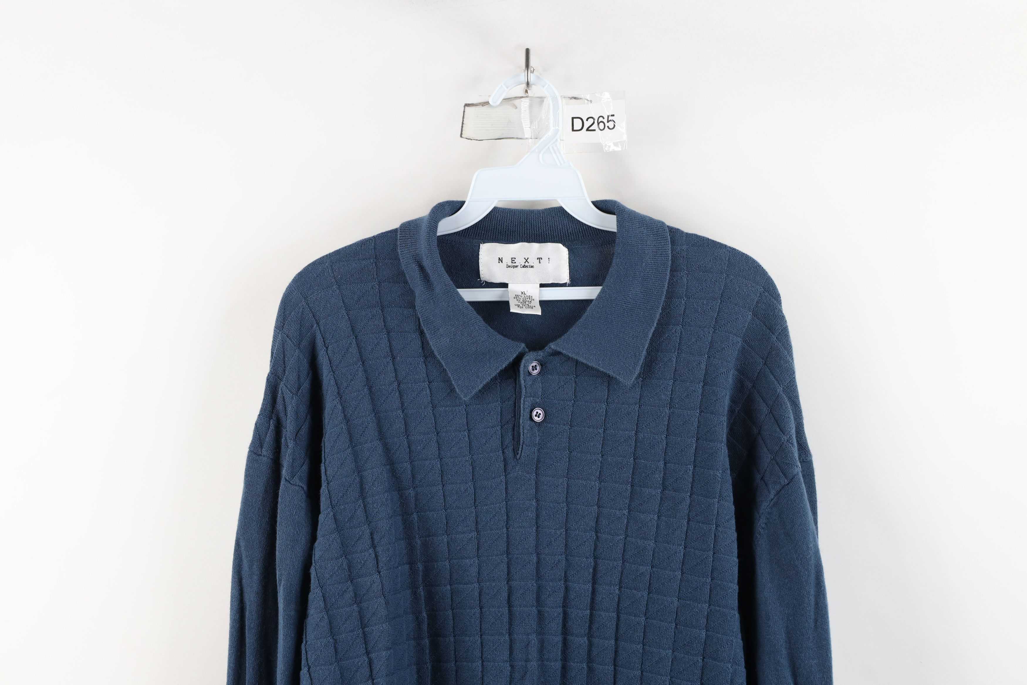 Vintage Vintage 90s Streetwear Blend Knit Collared Sweater Blue Size US XL / EU 56 / 4 - 2 Thumbnail