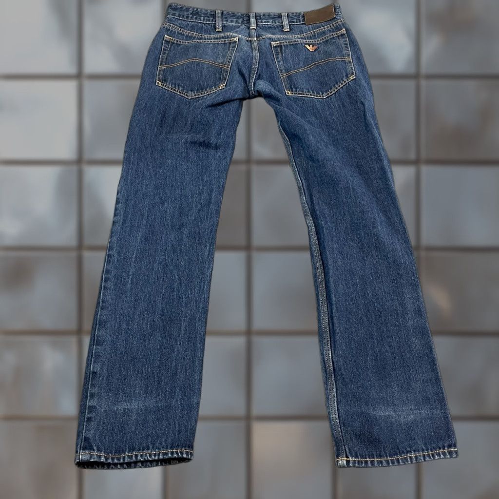 Vintage Armani Jeans Jeans Slim Straight 32 32 Dark Wash Blue 100% Cotton GA Mens Size US 32 / EU 48 - 1 Thumbnail