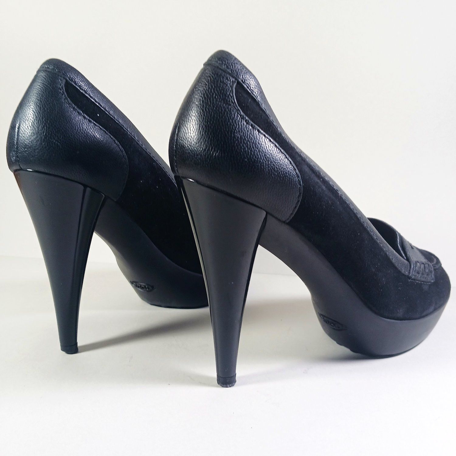 Tod's Tod's Black Suede/Leather Size 36 1/2 High Heel Pumps Size US 6.5 / IT 36.5 - 6 Thumbnail