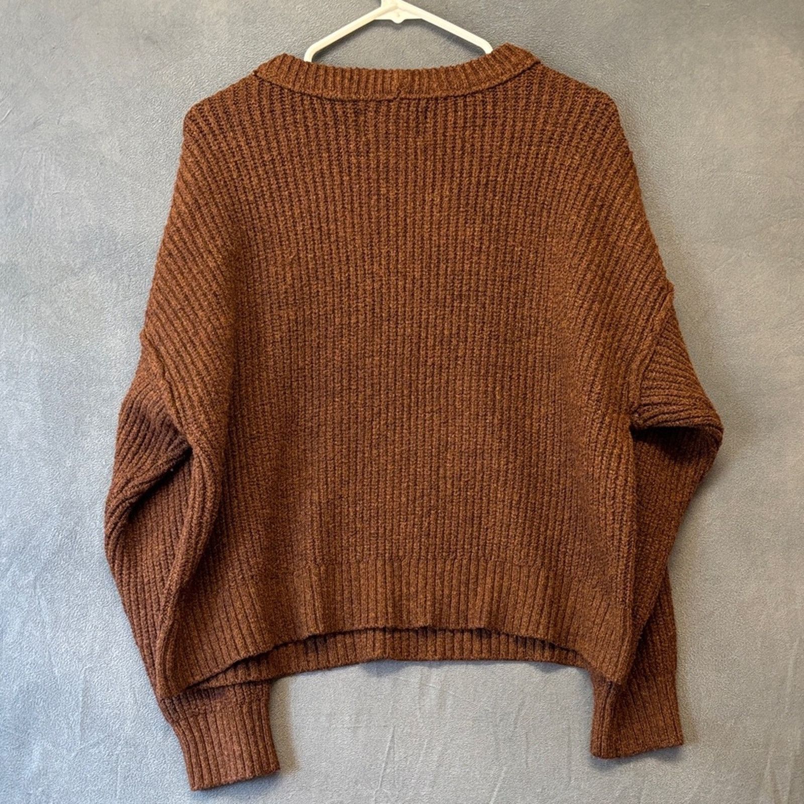 American Eagle Outfitters American Eagle Brown Ribbed Knit Cropped Sweater Women’s M Size M / US 6-8 / IT 42-44 - 8 Thumbnail