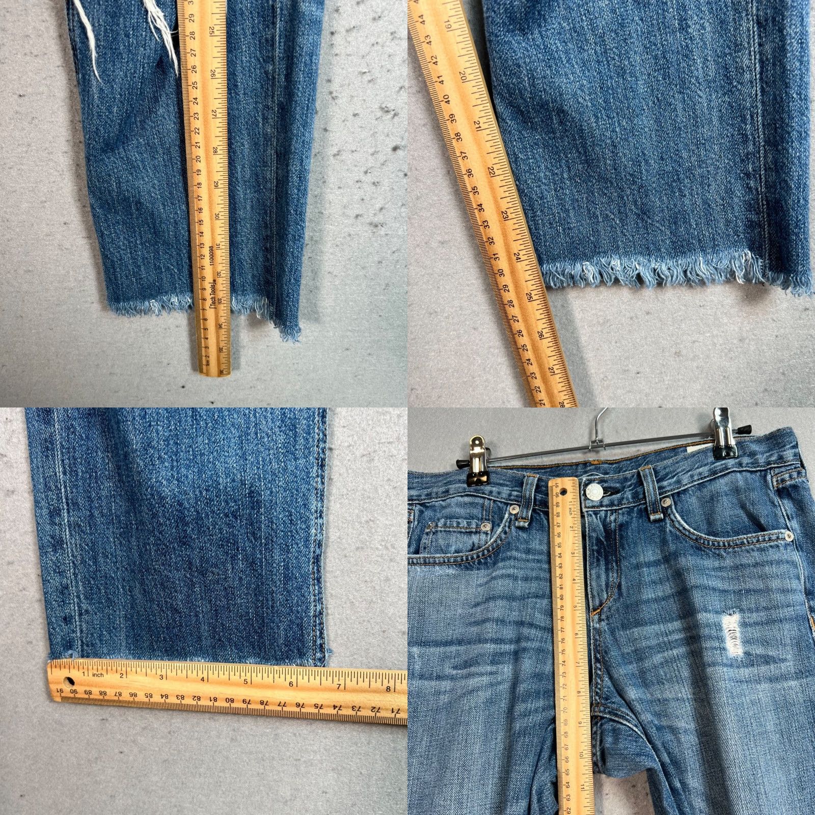 Rag & Bone VINTAGE Rag & Bone Boyfriend Jeans Distressed Blue Denim Jeans Size 26 Cropped Buckley Size 26" / US 2 / IT 38 - 8 Thumbnail