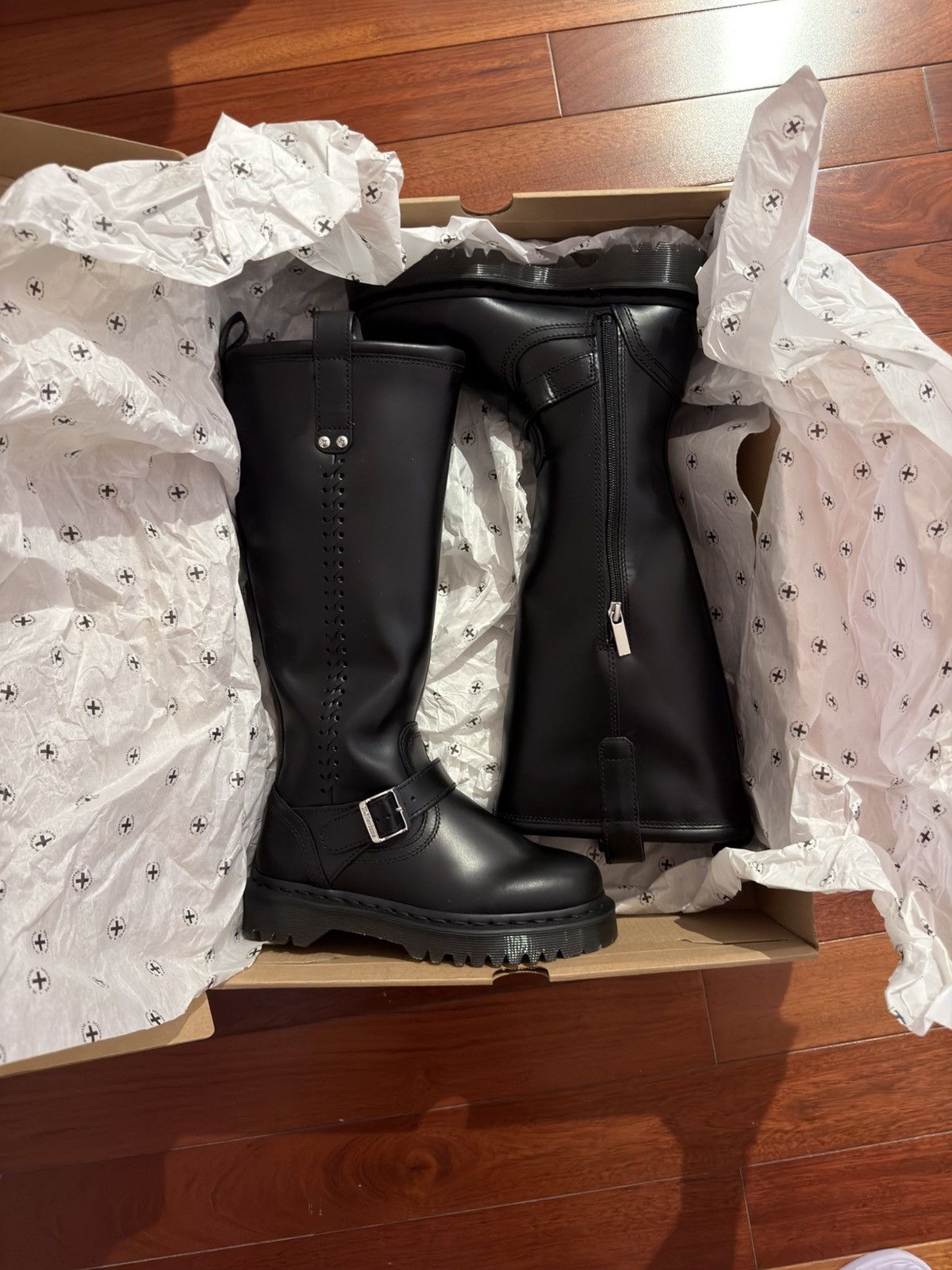 Dr. Martens MR.MARTENS ANISTONE KNEE HIGH Orleans Leather Biker Boots Size US 5 / EU 37 - 1 Thumbnail