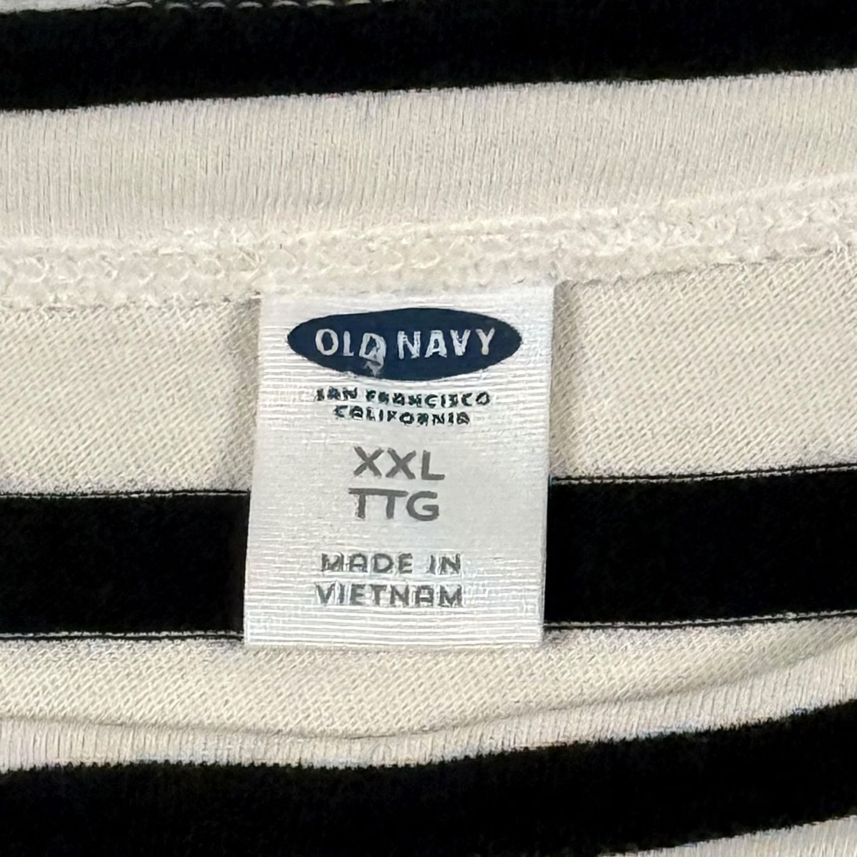 Old Navy VINTAGE Old Navy Mariner Tunic Top XXL Monochrome Stripe Boat Neck Bow Sleeve Retro Chic Size XXL / US 16-18 / IT 52-54 - 2 Thumbnail