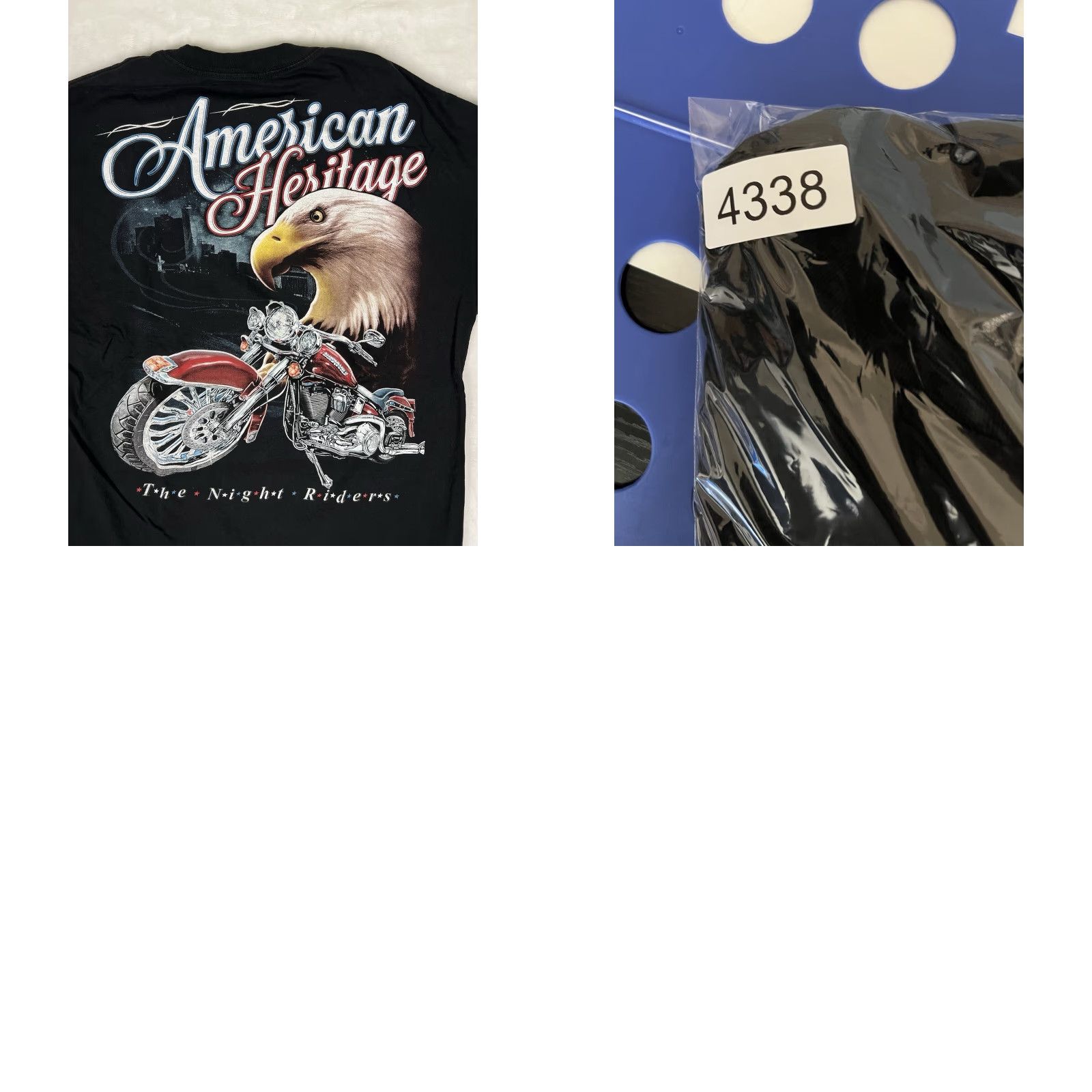 Vintage American Heritage T-Shirt XL Black Biker Motorcycle Eagle “The Night Riders” 90s USA Men Size US XL / EU 56 / 4 - 8 Thumbnail