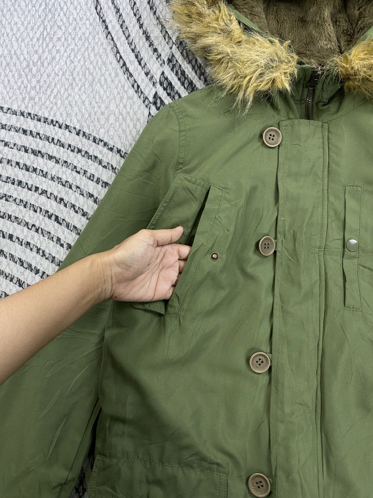 MOUSSY Vintage AZUL By Moussy Faux Fur Parka Hooded Long Jacket Size US M / EU 48-50 / 2 - 8 Thumbnail