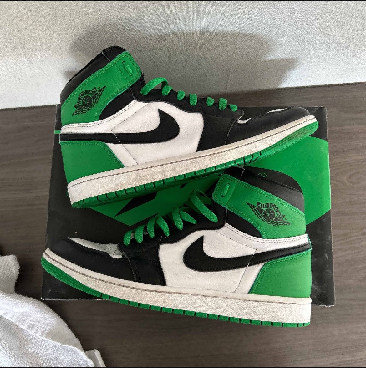 image of Jordan Nike Jordan 1 High Lucky Green Shoes, Men's (Size 11)