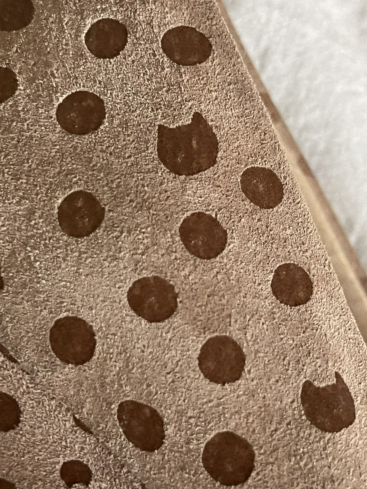 Issey Miyake Tsumori Chisato Tan polka dot wedge heels with faux fur bows Size US 7 / IT 37 - 3 Thumbnail