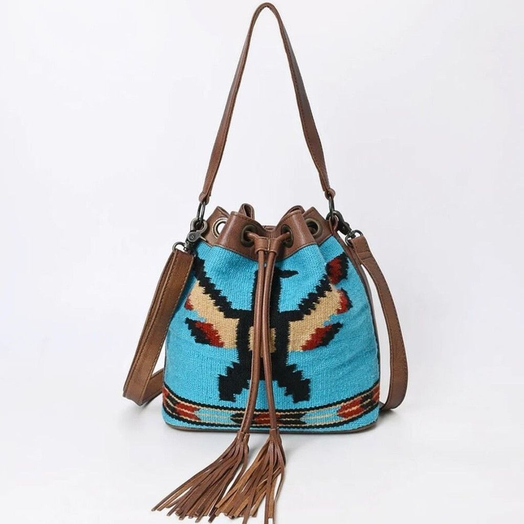 Other New Western Woven Thunderbird Leather Bucket Handbag Size ONE SIZE - 1 Thumbnail