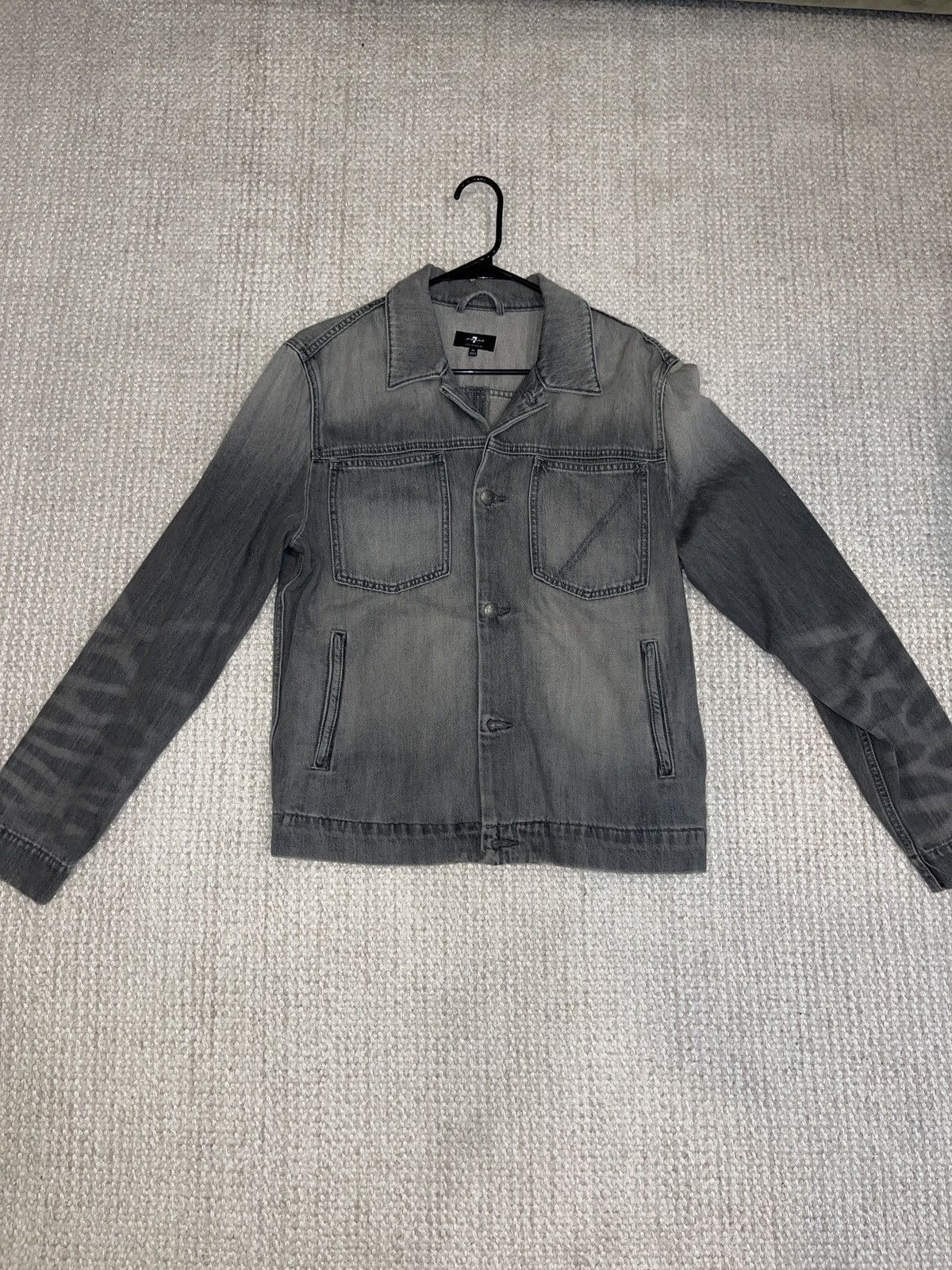 7 For All Mankind Mojo Patch Pocket Trucker Jacket in Dharma Gray (Medium) Size US M / EU 48-50 / 2 - 1 Thumbnail