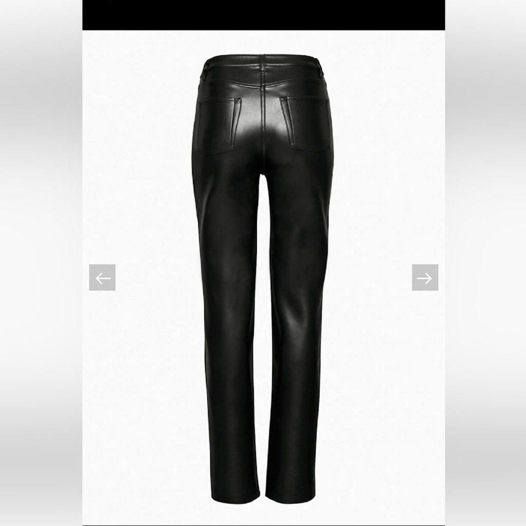 Aritzia Wilfred Black Vegan Leather Melina Trousers Size 26" / US 2 / IT 38 - 5 Thumbnail