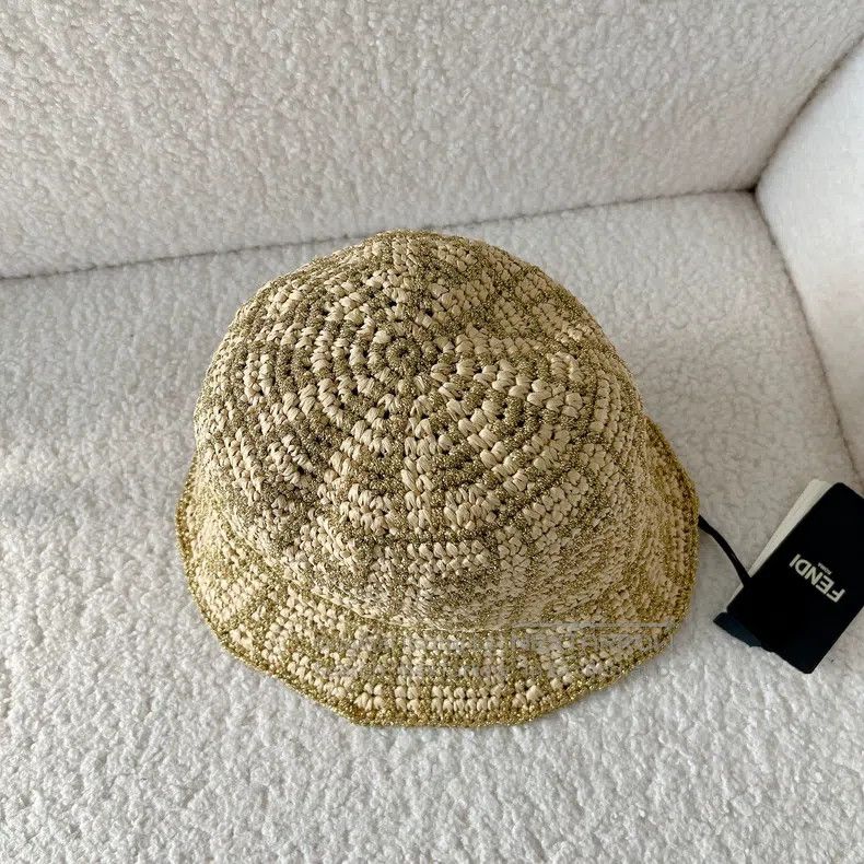 Fendi Fendi size 58 Golden Woven Fisherman's Hat Size ONE SIZE - 5 Thumbnail