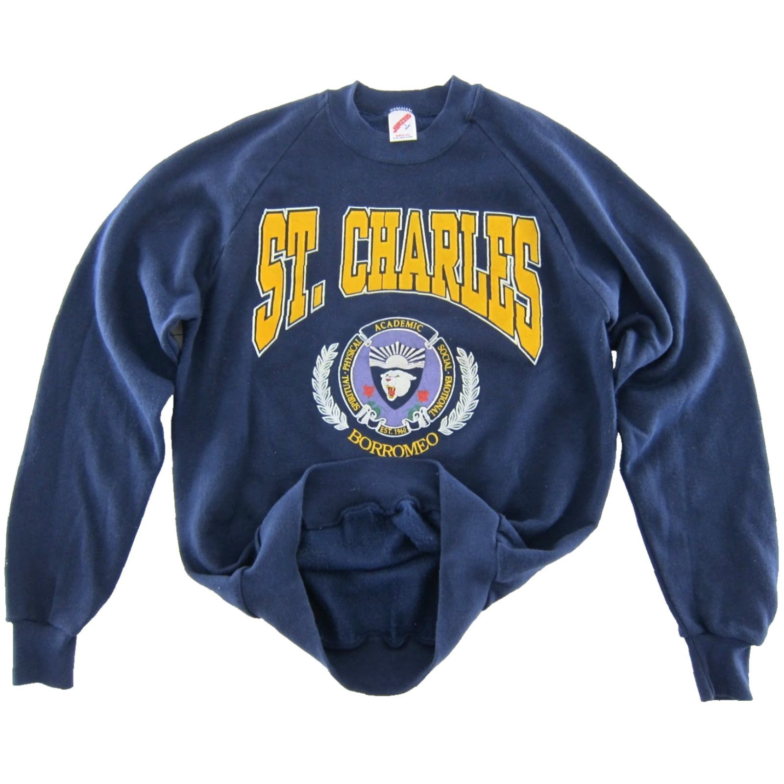 Jerzees VTG Navy Blue Sweatshirt Men Large St. Charles Catholic School Tacoma Washington Navy Blue Sweatshirt Men Large Size US L / EU 52-54 / 3 - 5 Thumbnail