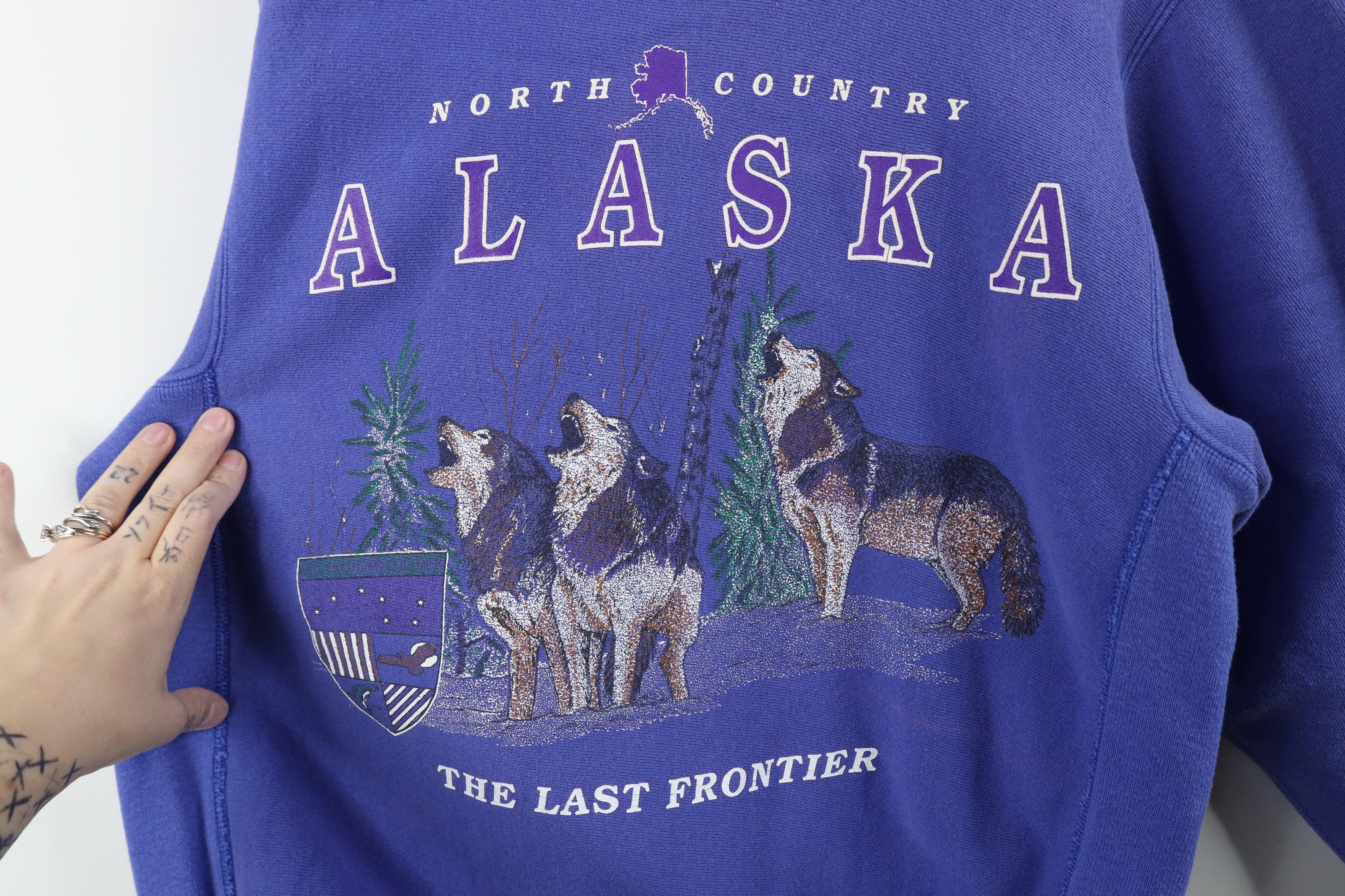 Vintage Vintage 90s Streetwear Alaska Wolf Crewneck Sweatshirt USA Size M / US 6-8 / IT 42-44 - 4 Thumbnail