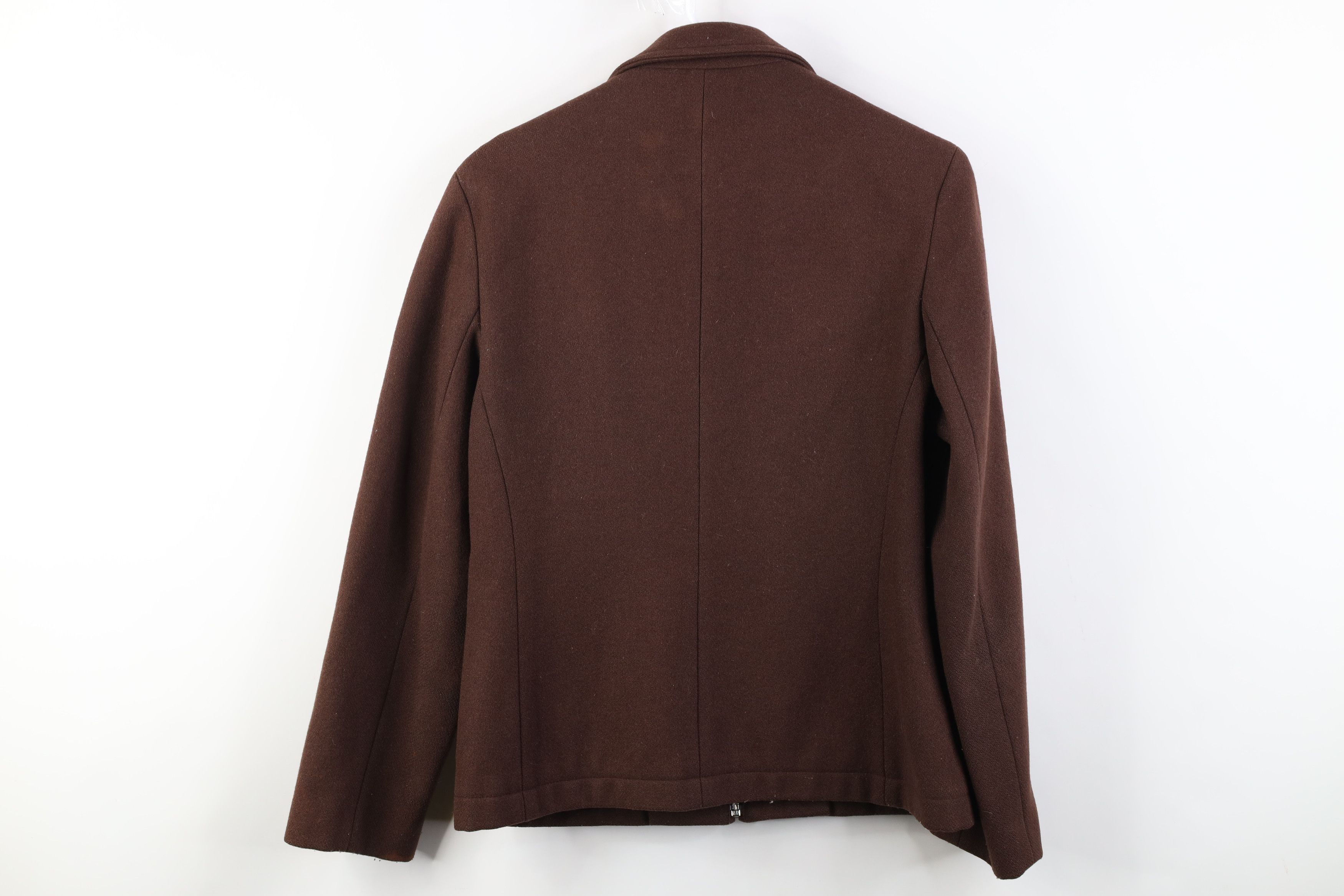 J.Crew Vintage 90s J Crew Wool Full Zip Bomber Jacket Brown Size S / US 4 / IT 40 - 14 Thumbnail