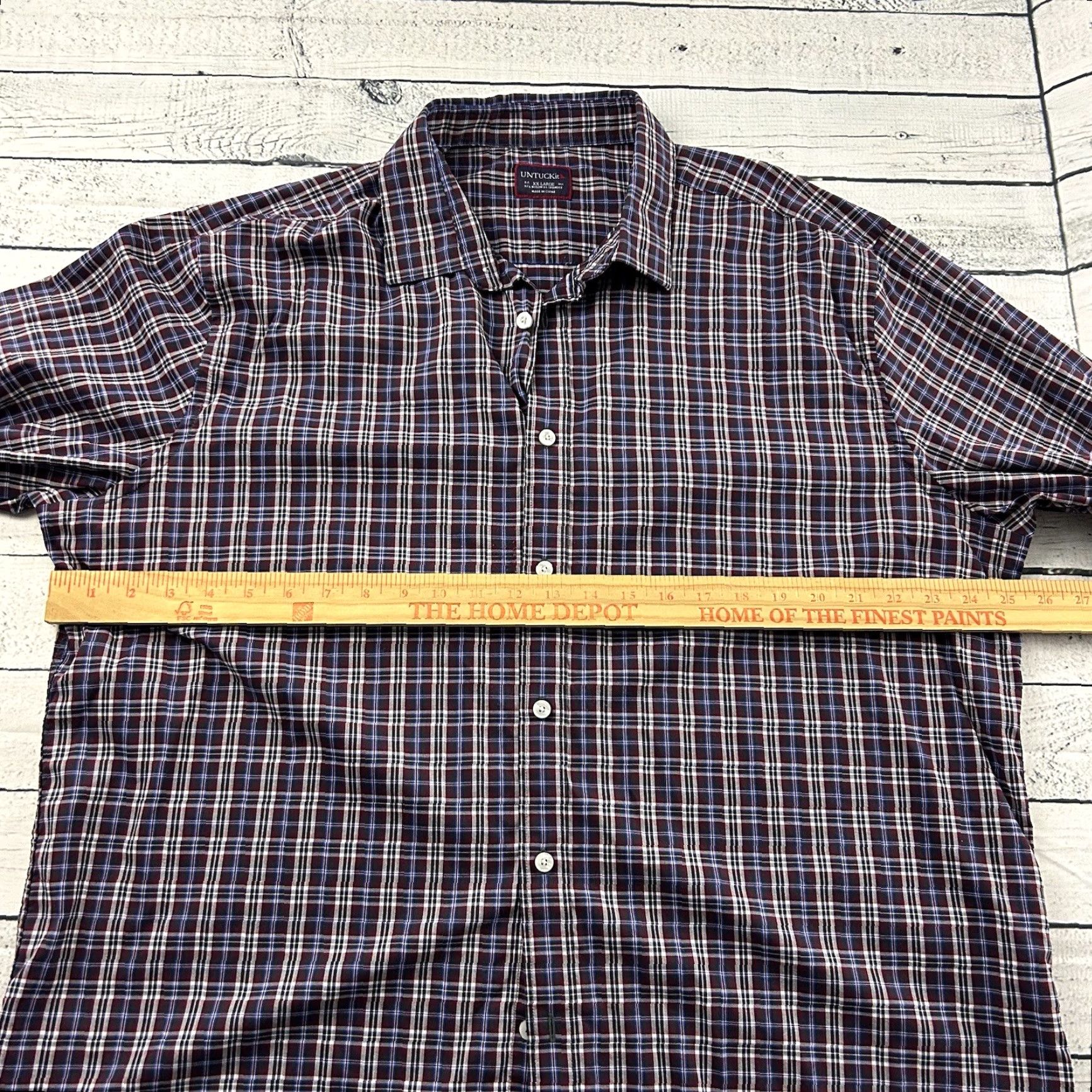 UNTUCKit UNTUCKit Long Sleeve Plaid Button-Up Shirt Men's 2XL Blue Red Knit Nylon? Size US XXL / EU 58 / 5 - 4 Thumbnail