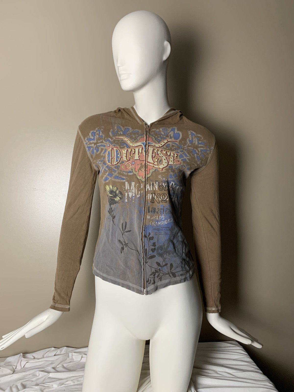 Ed Hardy × If Six Was Nine × Vintage Y2K GLAMOUR ZIP HOODIE JAPANESE JUICY COUTURE STYLE Size M / US 6-8 / IT 42-44 - 1 Thumbnail