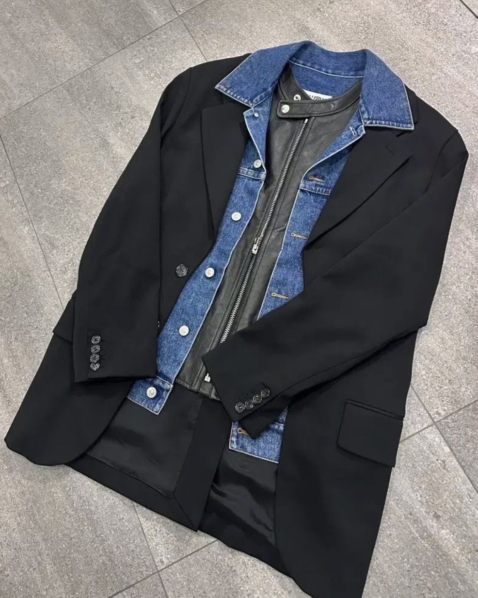 Maison Margiela Maison Margiela *rare* 3 Layered Blazer Jacket Size US M / EU 48-50 / 2 - 2 Thumbnail
