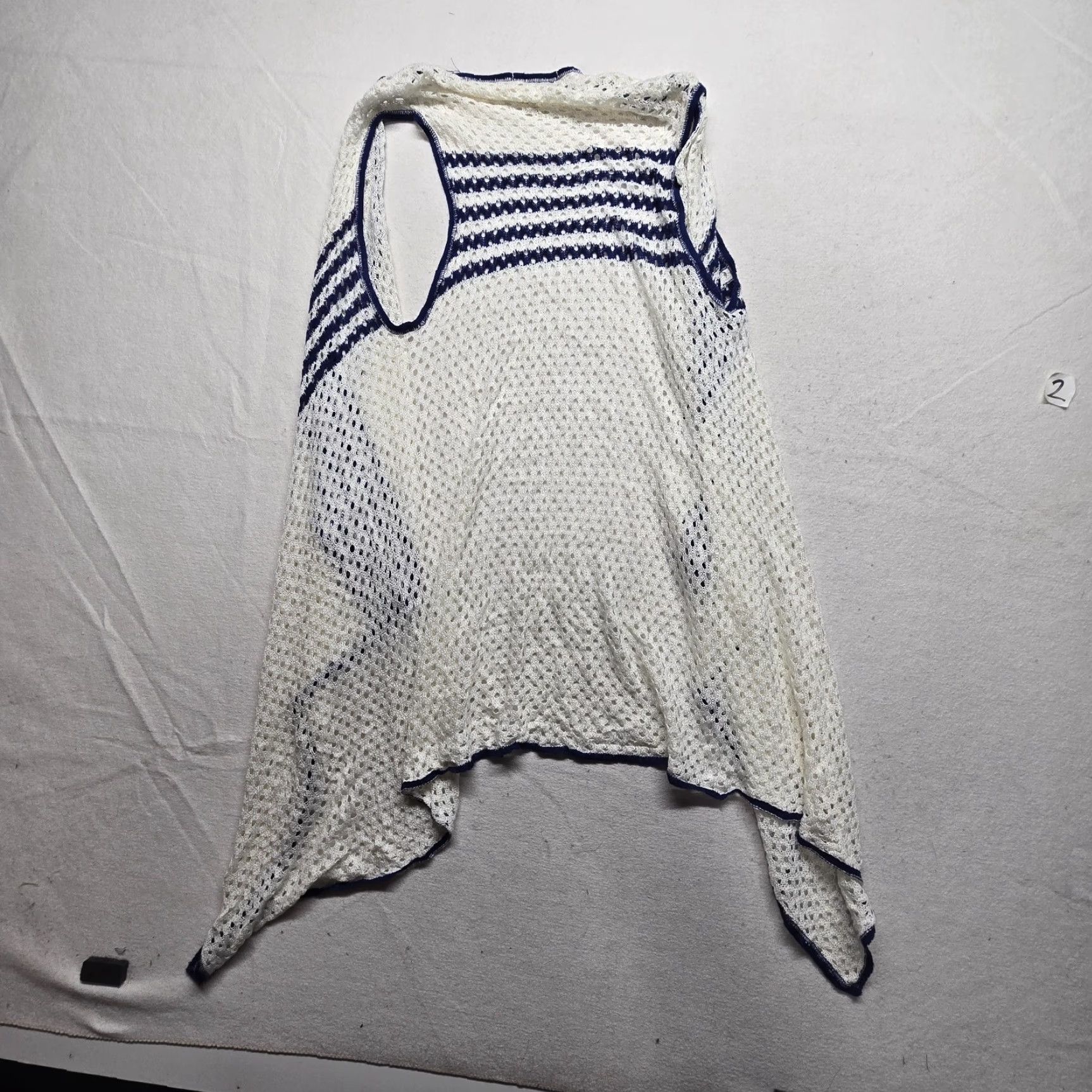 Olive VINTAGE Live and Let Live White Cardigan Open Front Waterfall Long Sleeve Adult Women XL Size XL / US 12-14 / IT 48-50 - 6 Thumbnail