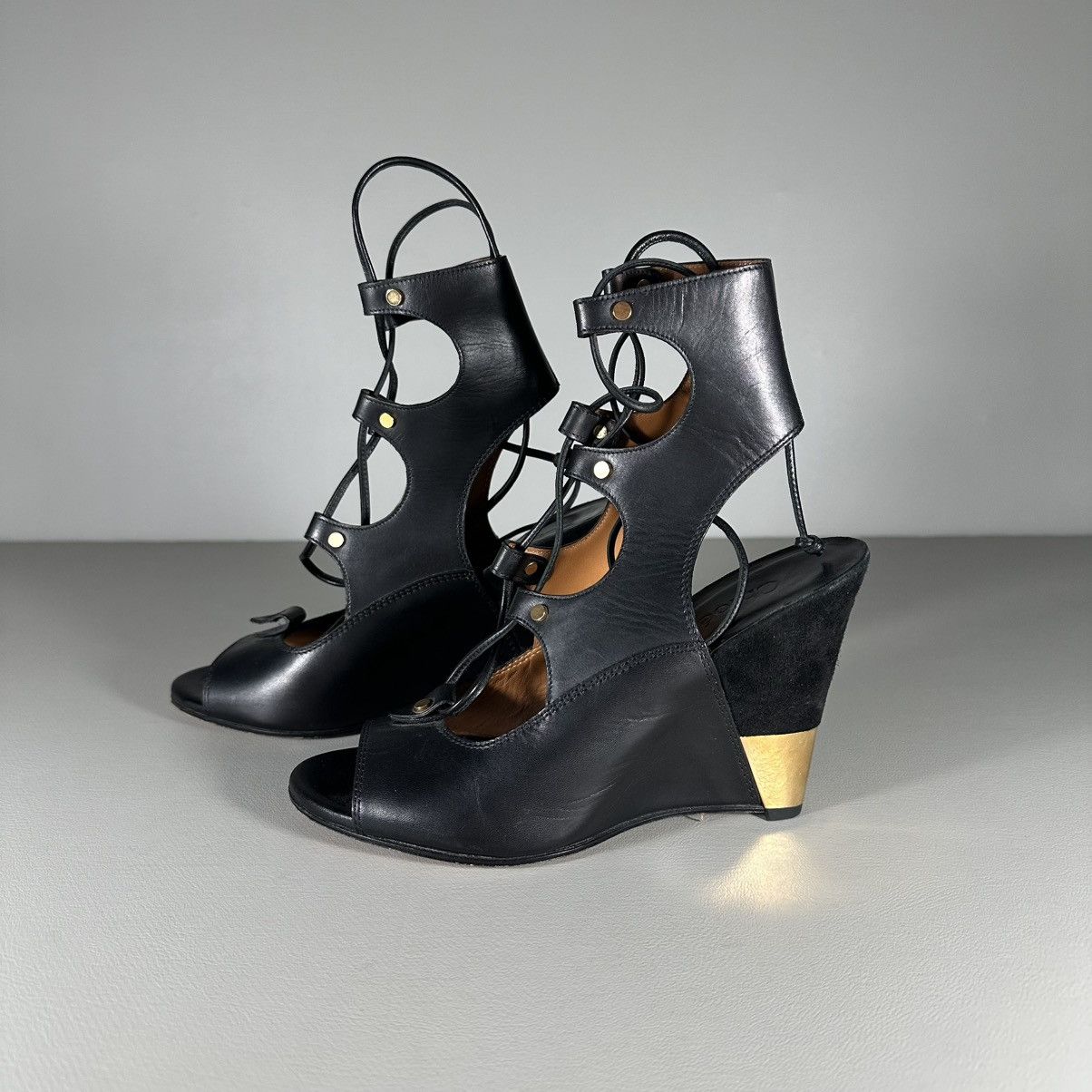 Chloe Chloe Leather Eliza Gladiator Wedge Sandals Size US 6.5 / IT 36.5 - 1 Thumbnail