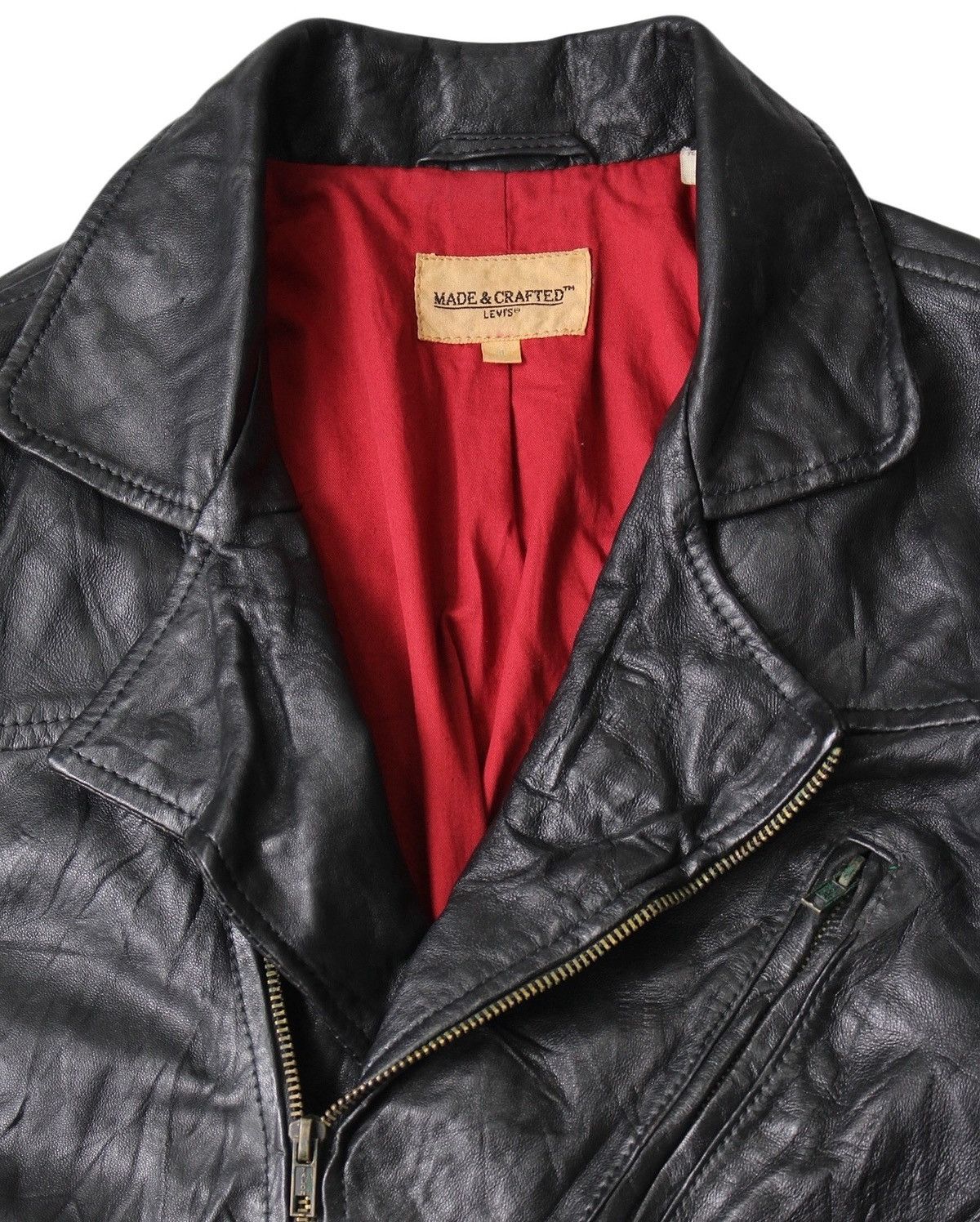 If Six Was Nine 2010S LEVI’S MADE & CRAFTED BLACK LAMBSKIN BIKER JACKET Size S / US 4 / IT 40 - 3 Thumbnail