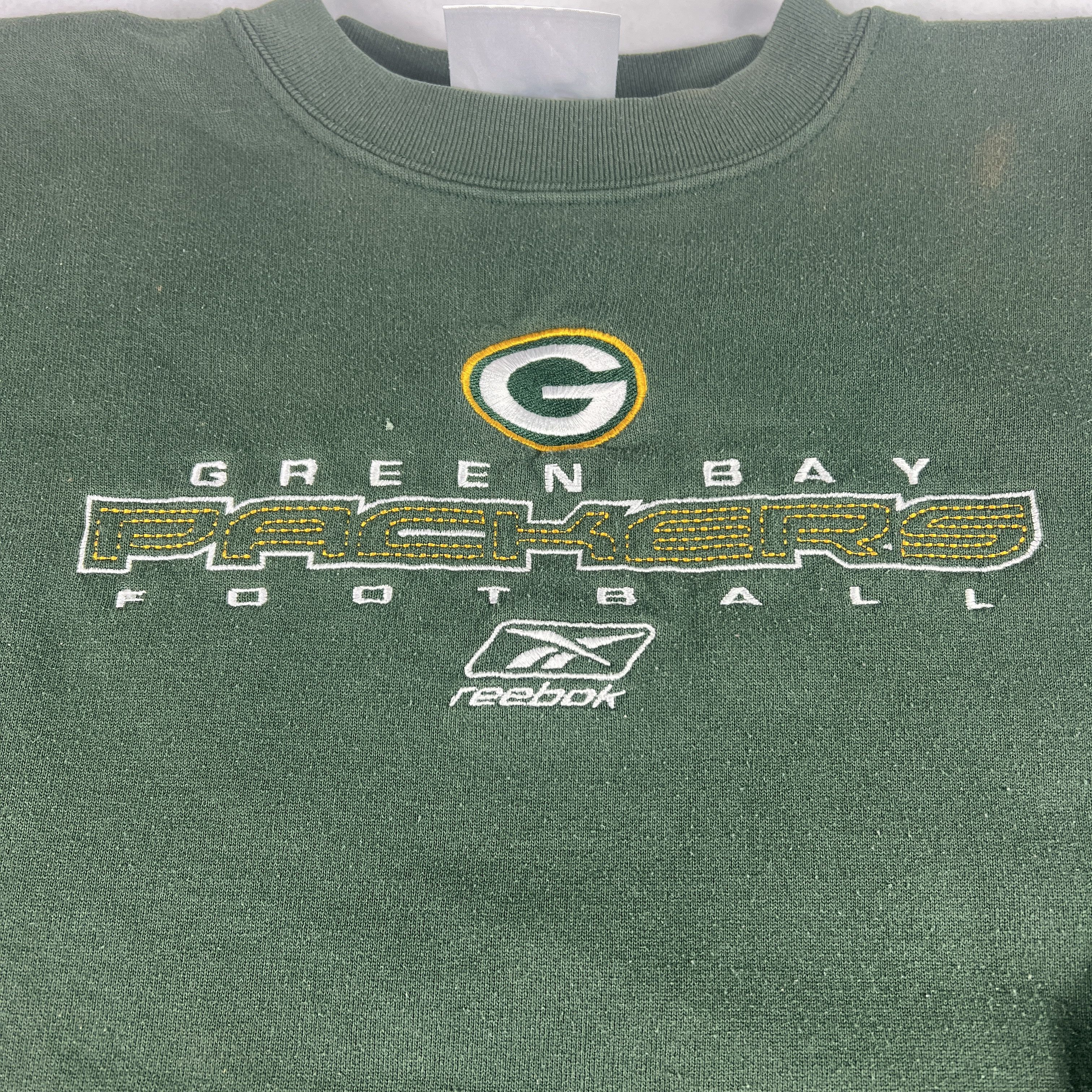 Logo Athletic × NFL × Vintage VTG Green Bay Packers Sweatshirt Faded Embroidered Crewneck Size US L / EU 52-54 / 3 - 6 Thumbnail