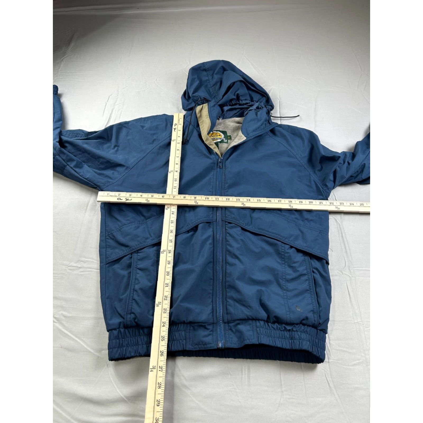 Vintage Cabela's Jacket Mens Small Blue Hooded Fleece Lined Windbreaker Outdoor Bomber Size US S / EU 44-46 / 1 - 4 Thumbnail