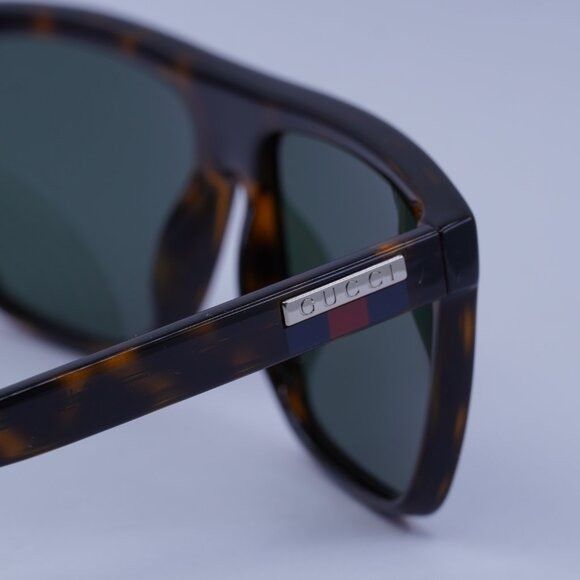 Gucci Gucci GG0748S 003 Sunglasses Havana Square Frame, Green Size ONE SIZE - 6 Thumbnail