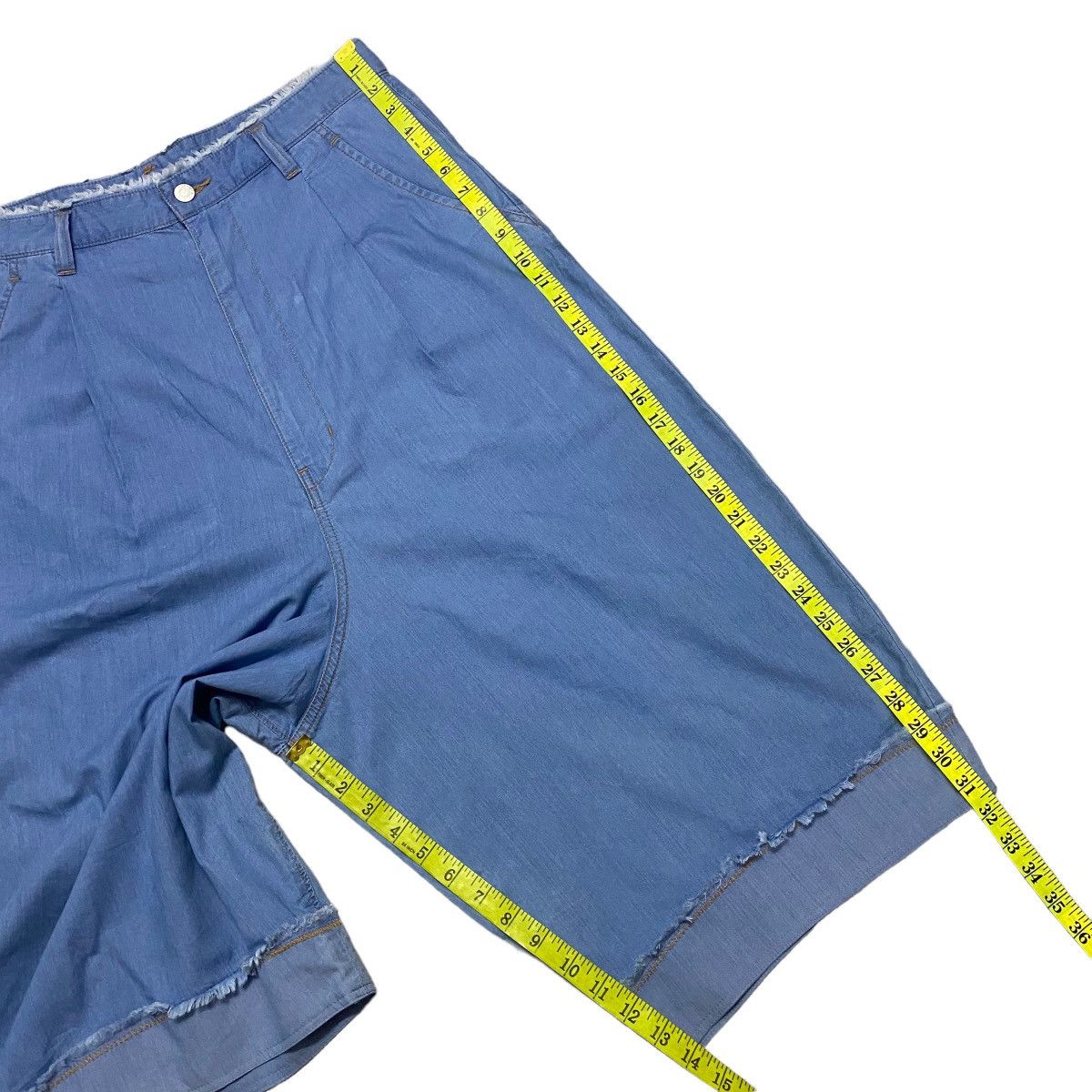 Frapbois Japanese Brand FRAPBOIS Denim Baggy Wide Cropped Pants Size US 34 / EU 50 - 14 Thumbnail
