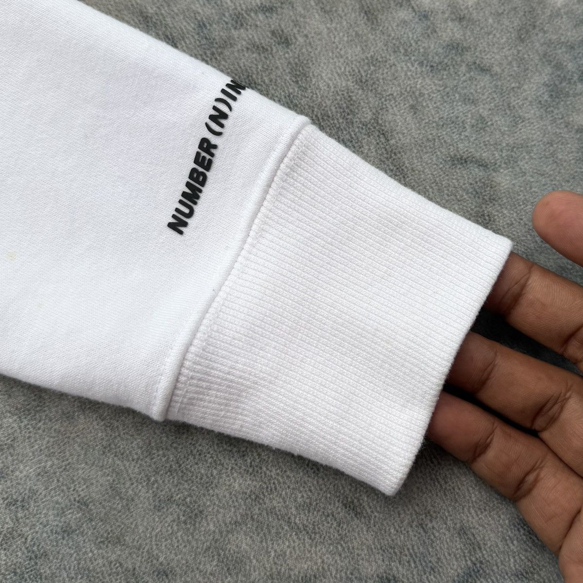 Number (N)ine NUMBER (N)INE Denim Spellout White Crewneck Size US S / EU 44-46 / 1 - 12 Thumbnail