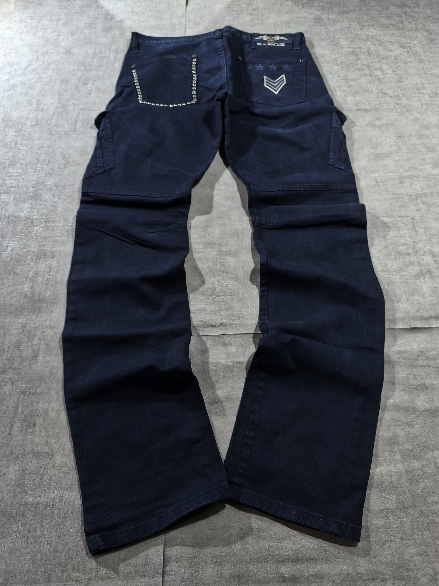 Hysteric Glamour faded number nine type Kingz studded military cargo jeans Size US 34 / EU 50 - 1 Thumbnail