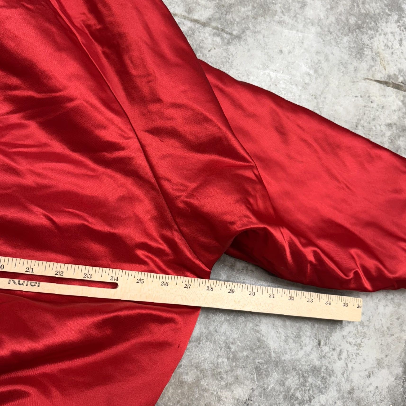 Vintage Leon Jacket Mens XL Red Satin Varsity Bomber Quilt Lined Letterman Tallahassee Size US XL / EU 56 / 4 - 7 Thumbnail