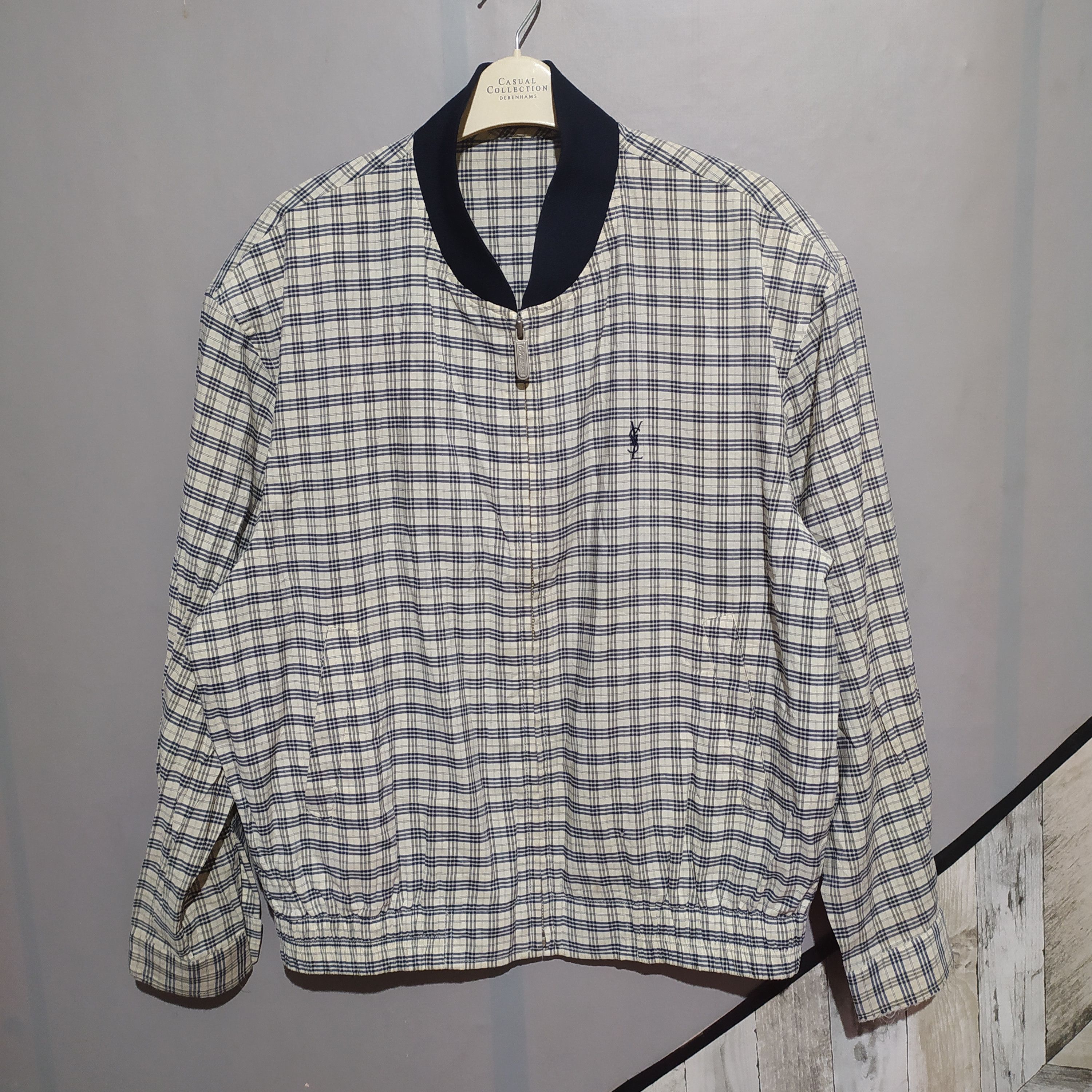 Vintage × Yves Saint Laurent Vintage and Rare YSL Tartan Plaid Jacket Size US L / EU 52-54 / 3 - 1 Thumbnail