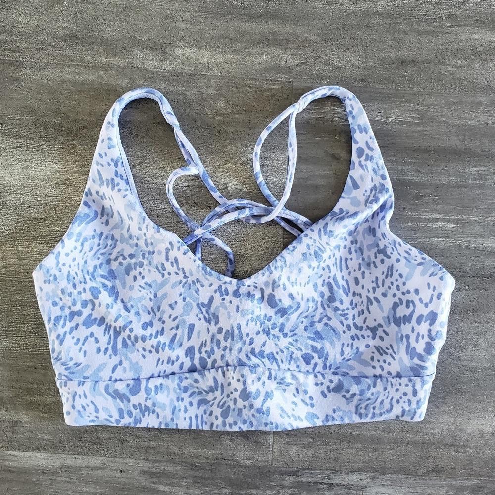 Designer Periwinkle | Athleta | Solace Printed Sport Bra Size ONE SIZE - 3 Thumbnail