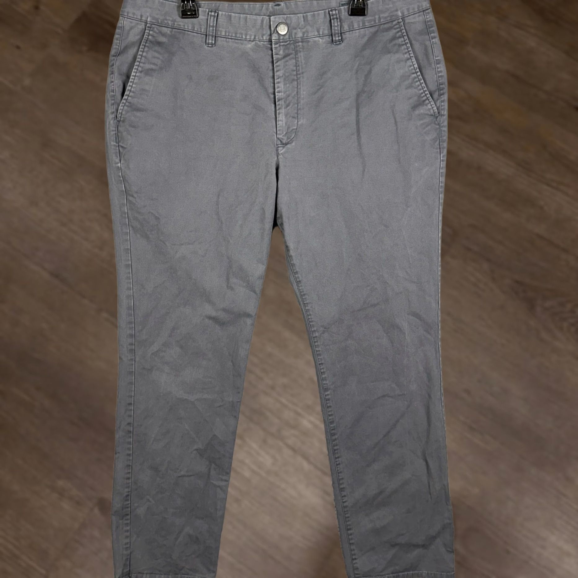 Bonobos Bonobos Slim Chino Pants Mens 38 Size 38 Inseam 31 Gray Stretch Twill Casual Workwear Pockets Flat Front Button Zip Size US 38 / EU 54 - 1 Thumbnail