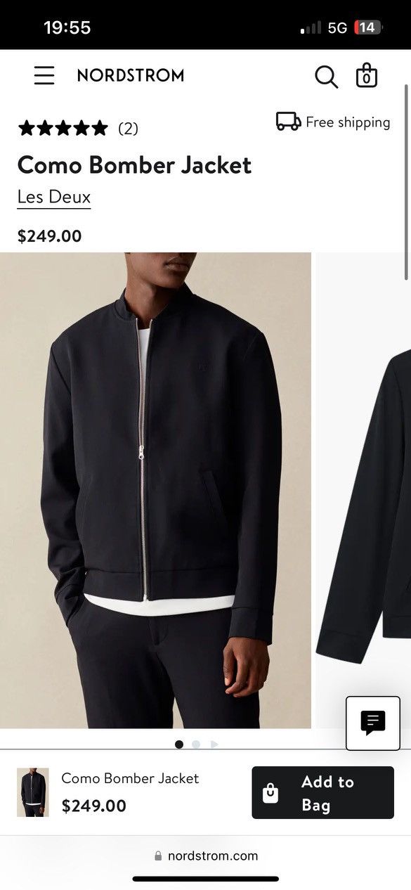 Les Deux Les Deux Navy Mitch Wool Bomber Jacket Size US S / EU 44-46 / 1 - 1 Thumbnail