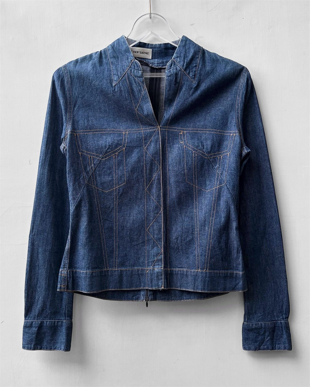 Dirk Van Saene Aw1999 Trompe L’oeil Denim Top Size S / US 4 / IT 40 - 2 Thumbnail