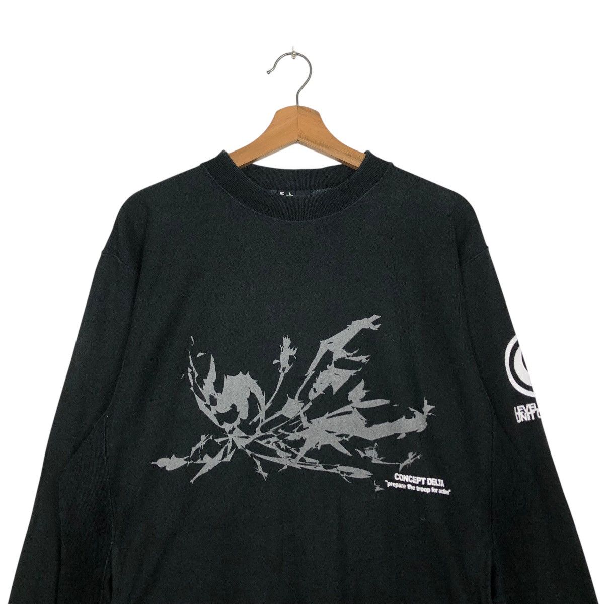Japanese Brand 📌Vintage Sweatshirt Rich Black Concept Delta Big Logo Size US M / EU 48-50 / 2 - 4 Thumbnail