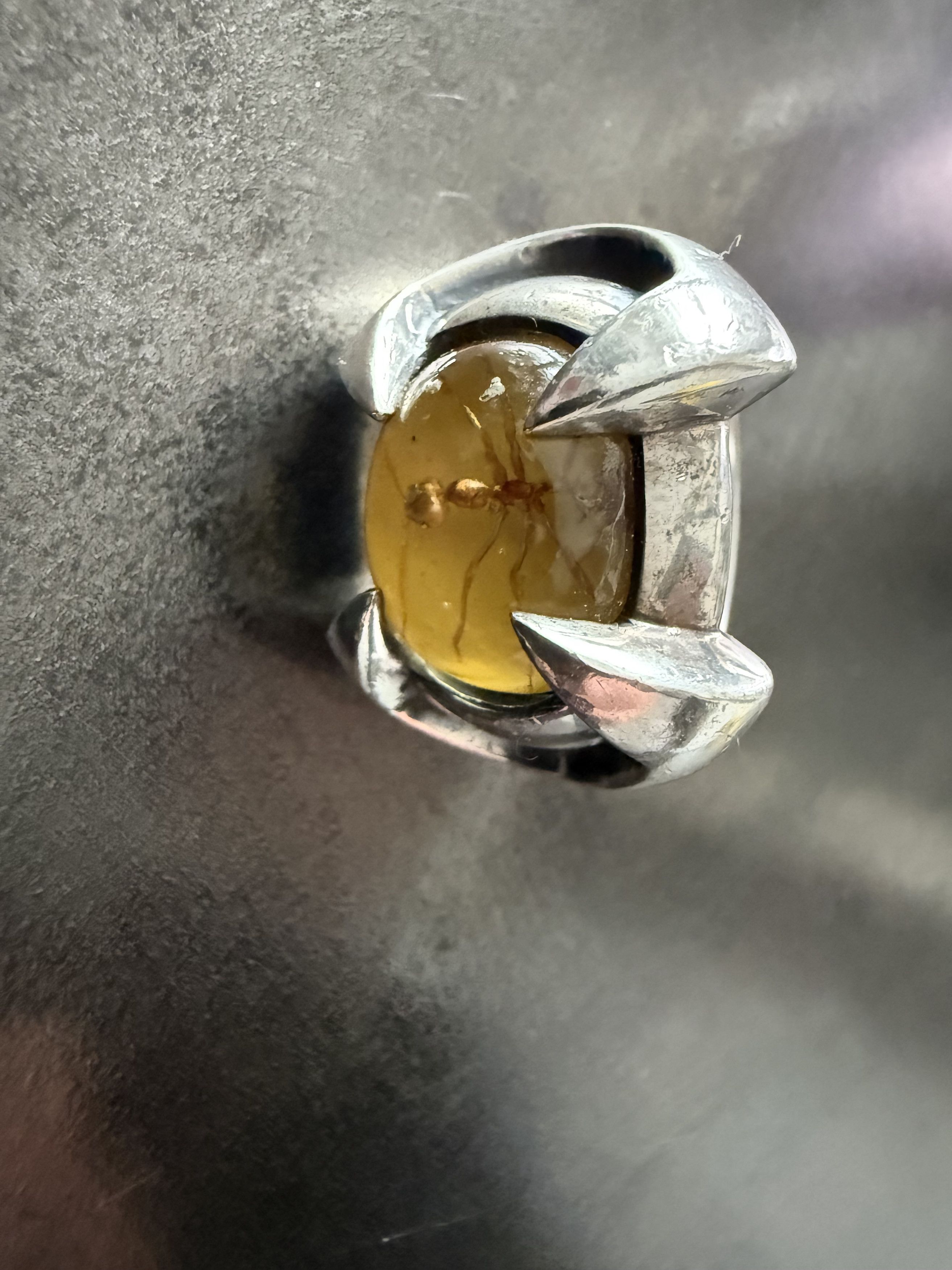 Other M.A.R.S Amber ring 925 silver with ant inclusion Size ONE SIZE - 11 Thumbnail