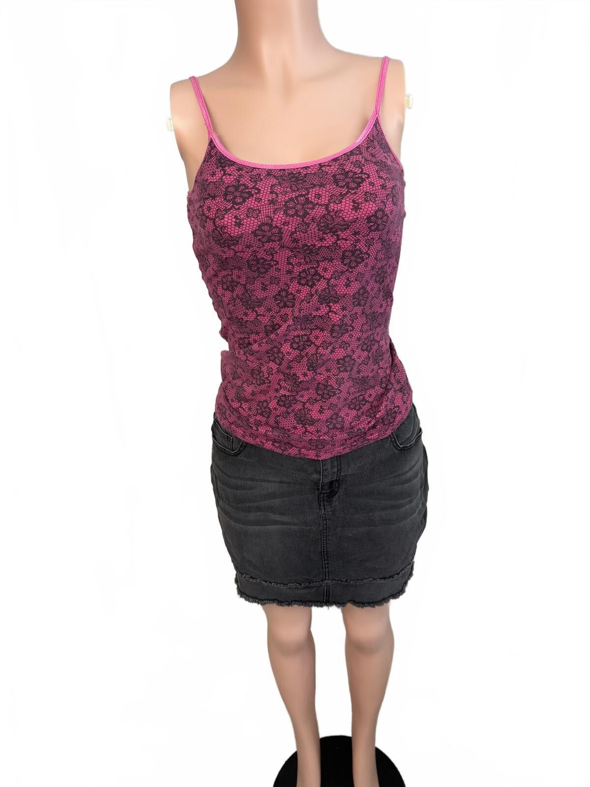 Other Pink Floral Lace Patterned Cami Top Y2K. Size Medium. Size M / US 6-8 / IT 42-44 - 2 Thumbnail