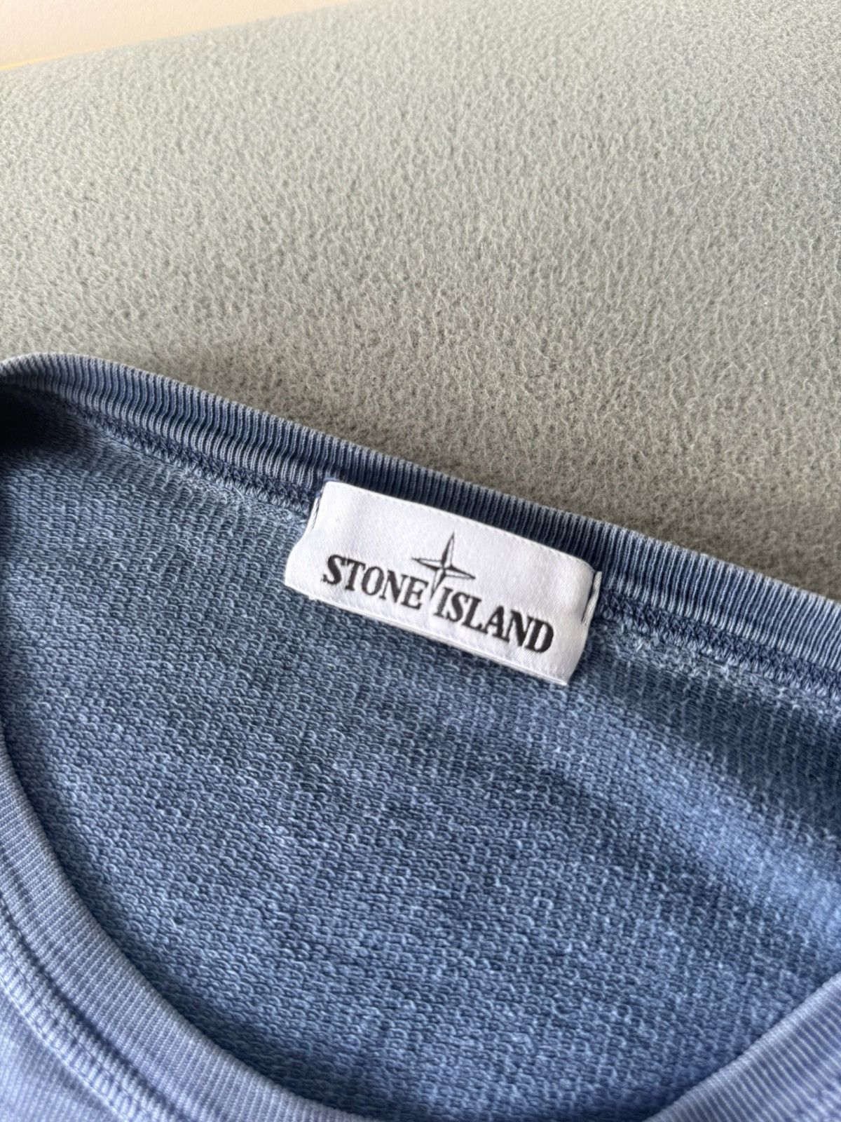 Stone Island Stone Island Garment Dyed Blue Compass Patch Crewneck Size US XL / EU 56 / 4 - 4 Thumbnail