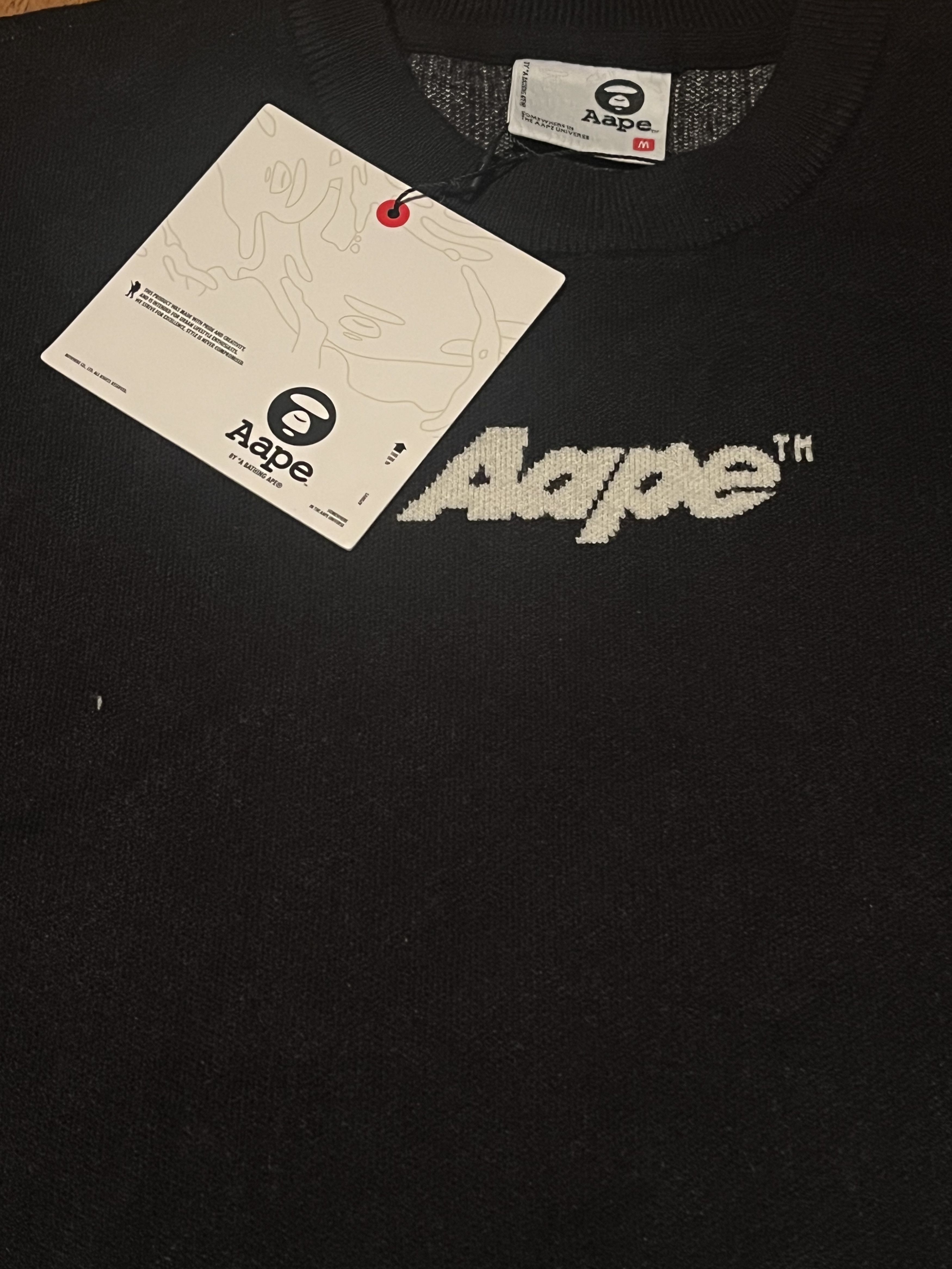 Aape × Bape Intarsia knit-logo crew-neck jumper Size US M / EU 48-50 / 2 - 6 Thumbnail