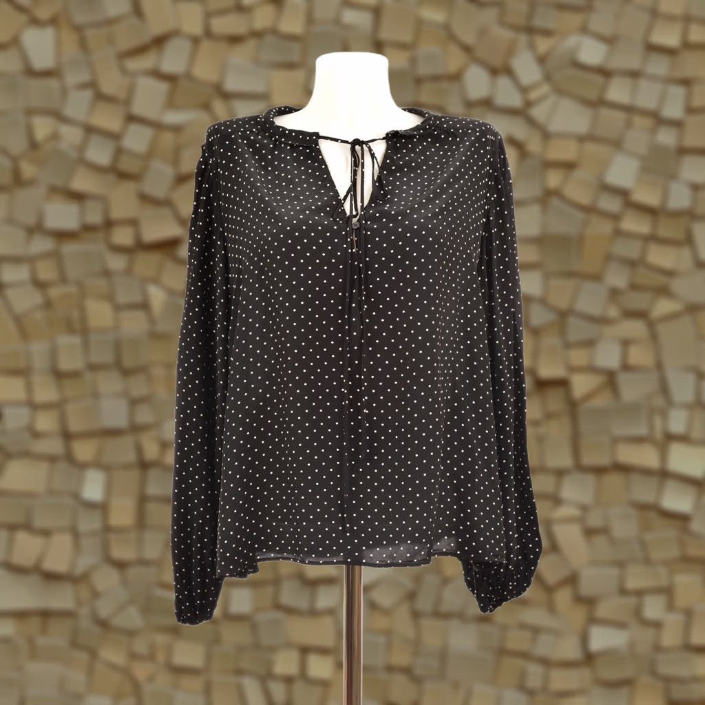 Maje Maje Blouse Shirt Viscose Polka Dot Made in Tunisia Size 1 Black Womens Size XS / US 0-2 / IT 36-38 - 1 Thumbnail
