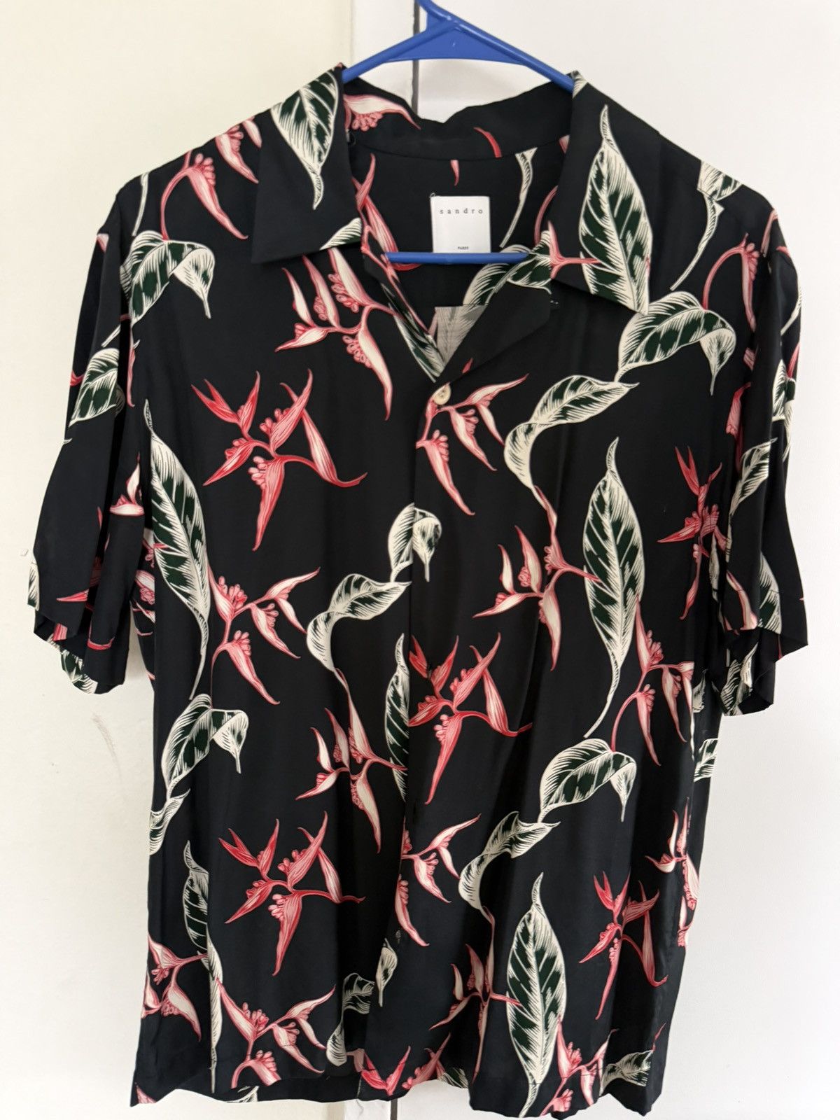 Sandro Sandro Paris Tropical Print Short Sleeve Size US S / EU 44-46 / 1 - 1 Thumbnail
