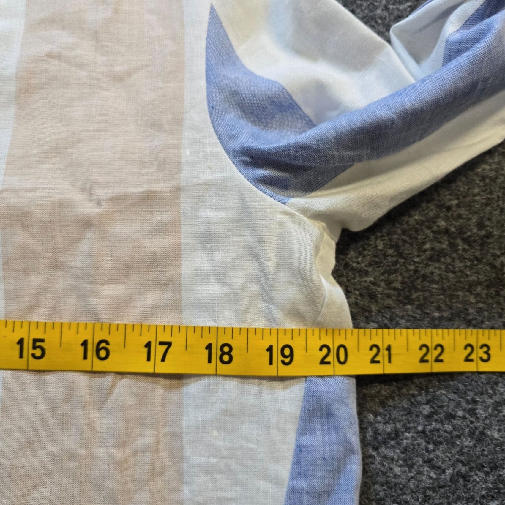 Vintage Vilagallo Top Womens Size 38 Blue Tan Stripe Linen Long Sleeve Capsule Casual Blouse V-Neck Regular Adult Womens Size XS / US 0-2 / IT 36-38 - 5 Thumbnail