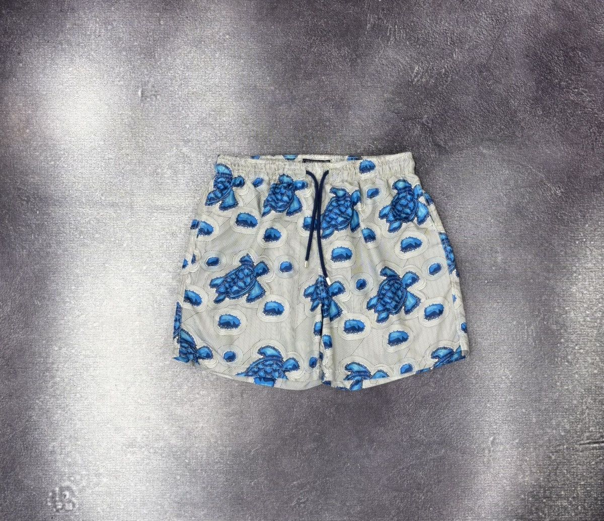 Vilebrequin Mahina Men’s Swim Shorts Sea Turtle Blue Grey