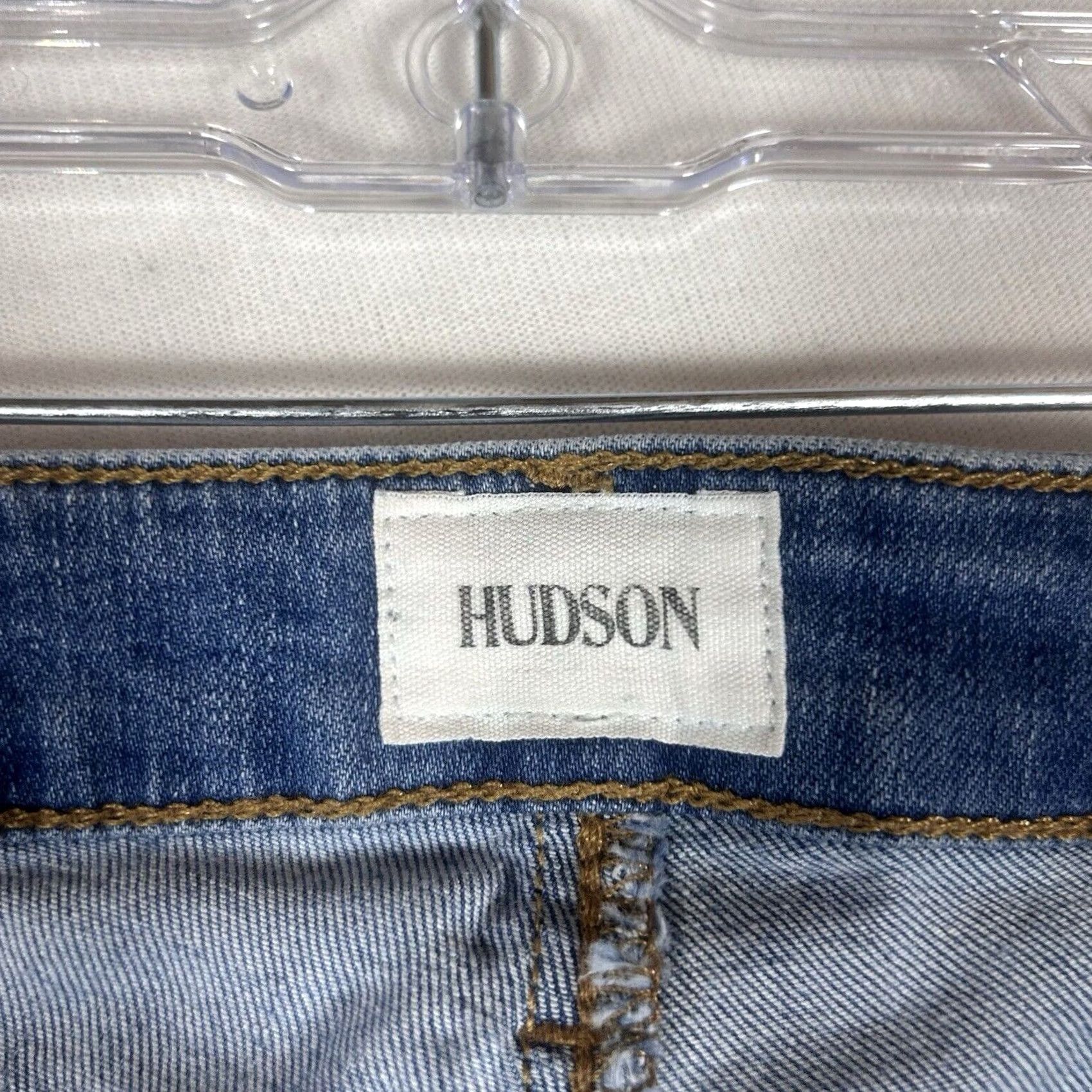 Hudson Hudson Bacara Crop Straight Cuffed Jeans Womens 27 Medium Wash Denim Mid Rise Blue 5-Pocket Logo Zip Mens? Womens Size 27" / US 4 / IT 40 - 3 Thumbnail