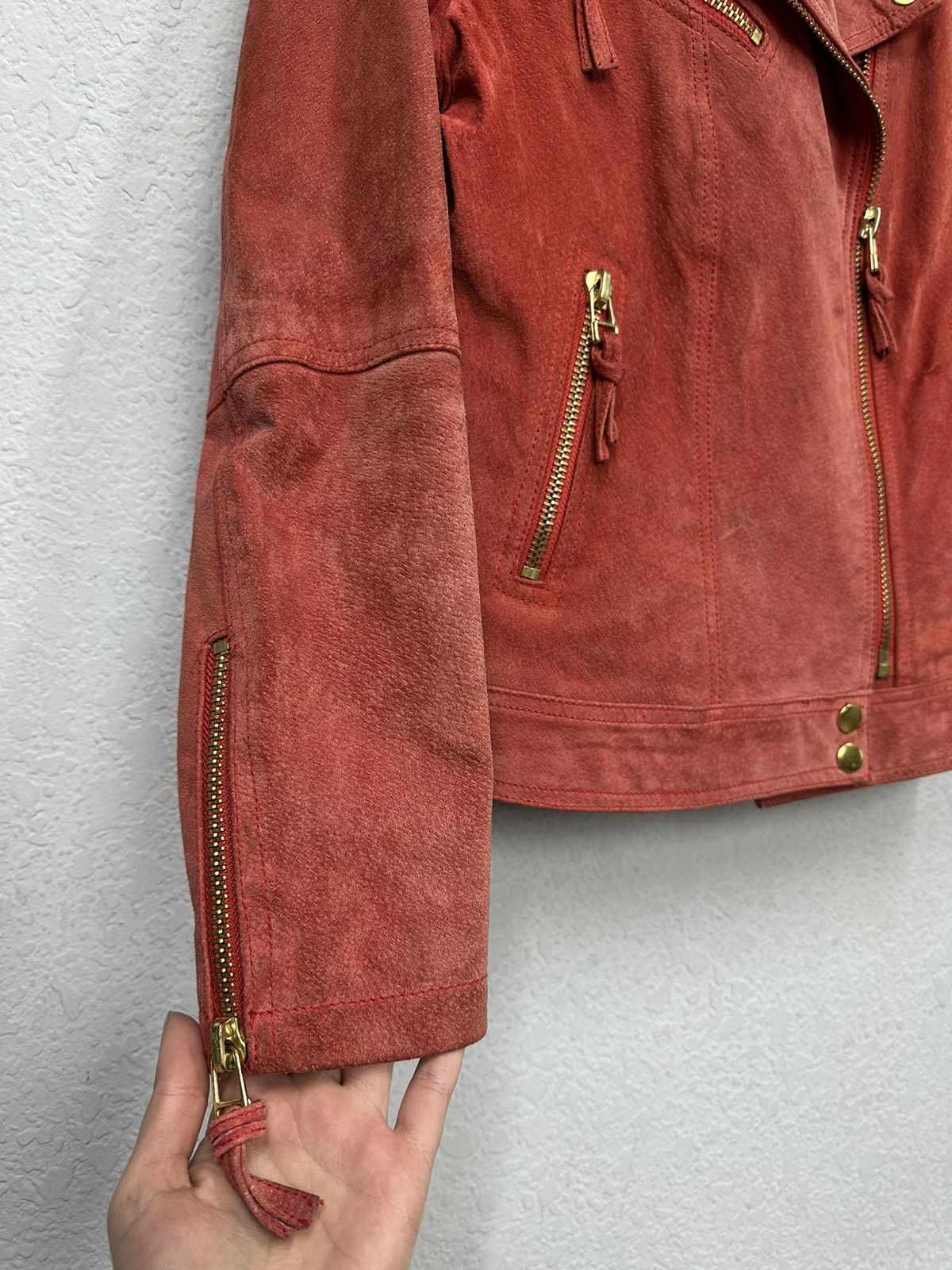 Just Cavalli Vintage Leather Suede Jacket Avantgarde Diesel Cropped Y2k Size M / US 6-8 / IT 42-44 - 6 Thumbnail